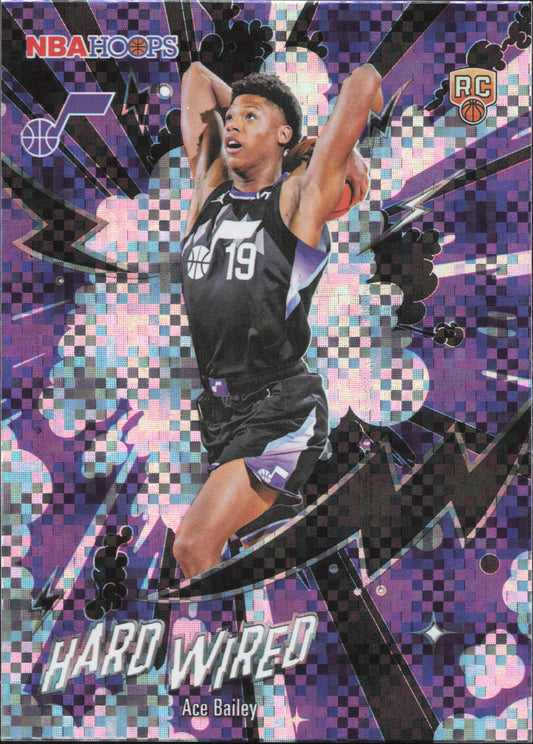 Ace Bailey Hard Wired Rookie Light Burst Topps NBA Hoops