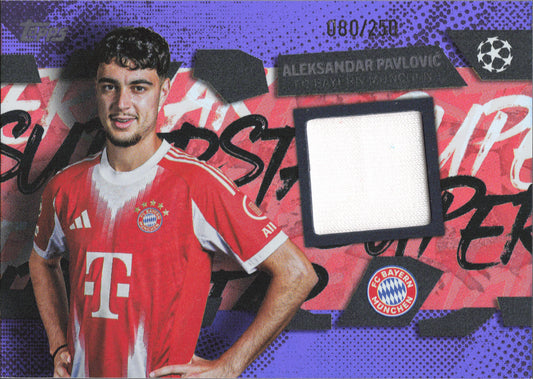 Aleksandar Pavlovic Player-Worn Patch Numbered /250 Topps Flagship