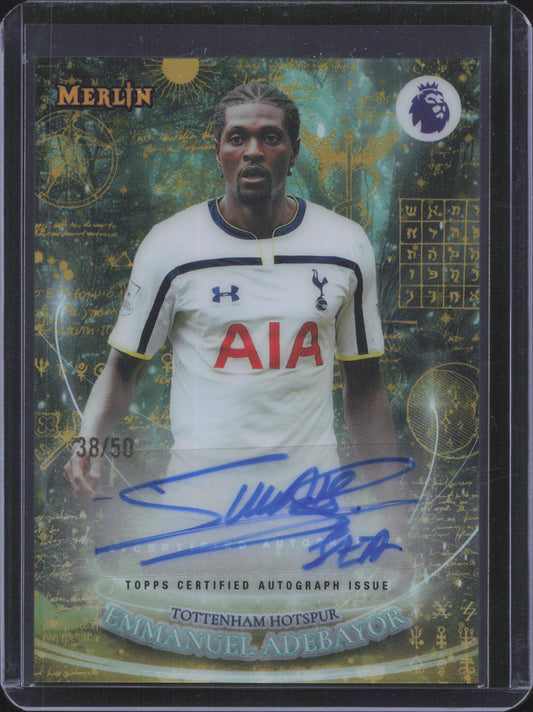 Emmanuel Adebayor Autograph Numbered /50 Topps Merlin EPL