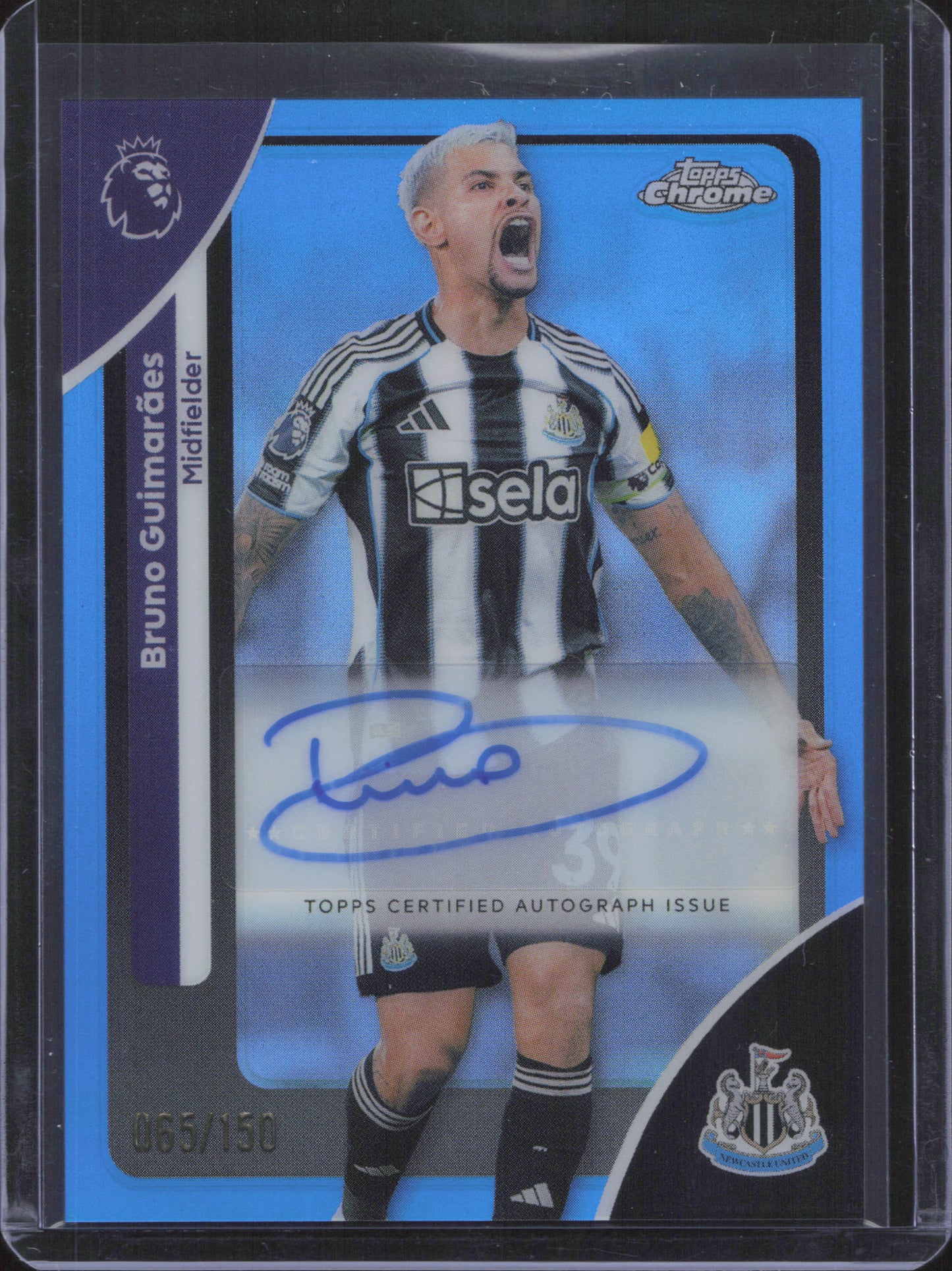 Bruno Guimaraes Autograph Numbered /150 Topps Chrome EPL