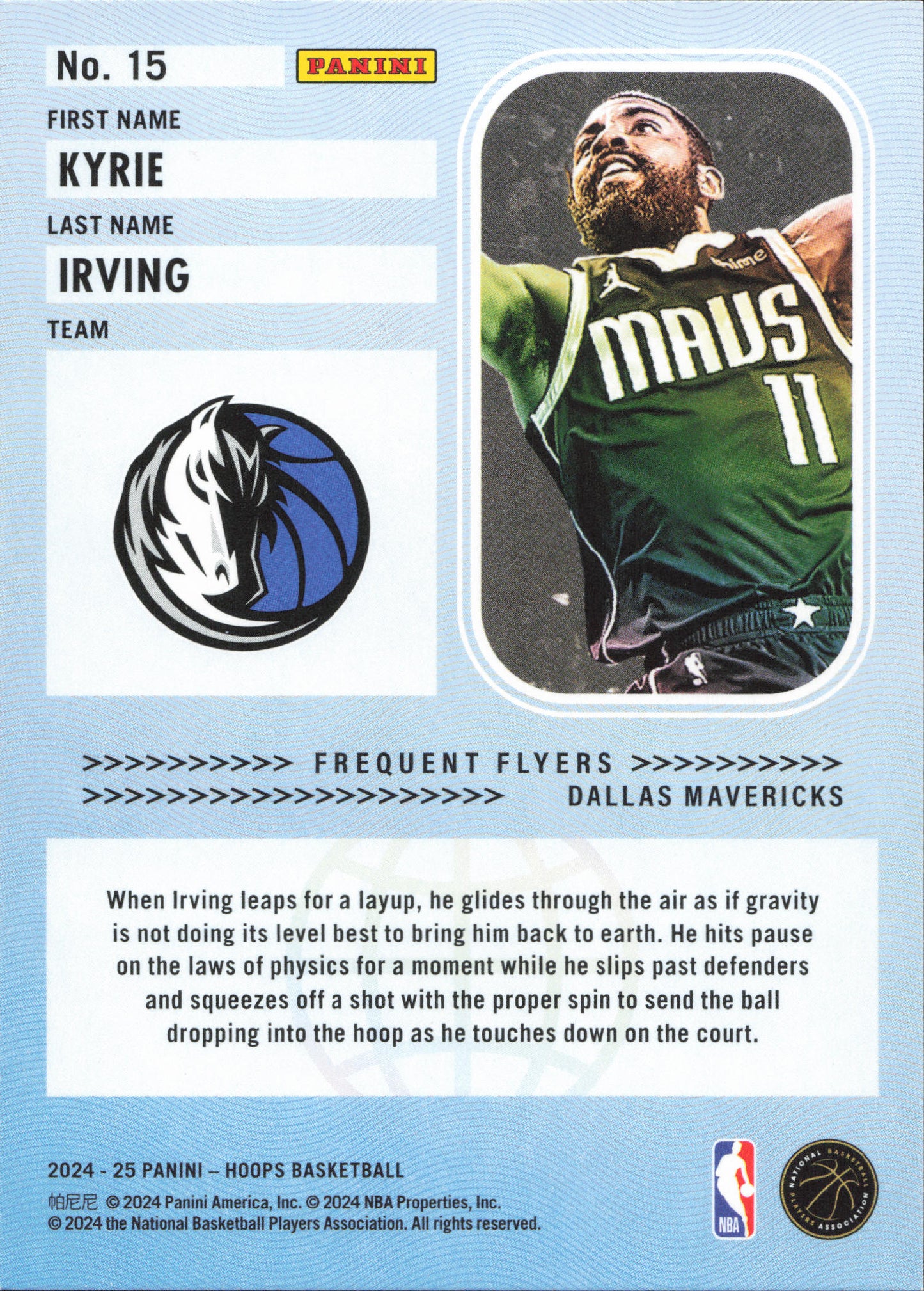 Kyrie Irving Frequent Flyers Panini NBA Hoops