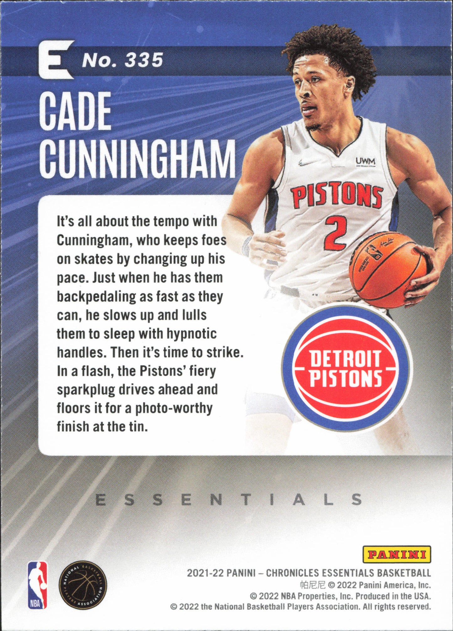 Cade Cunningham Rookie Panini Chronicles Elite