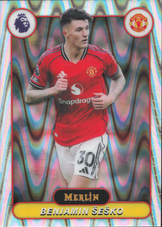 Benjamin Sesko Raywave Topps Merlin EPL