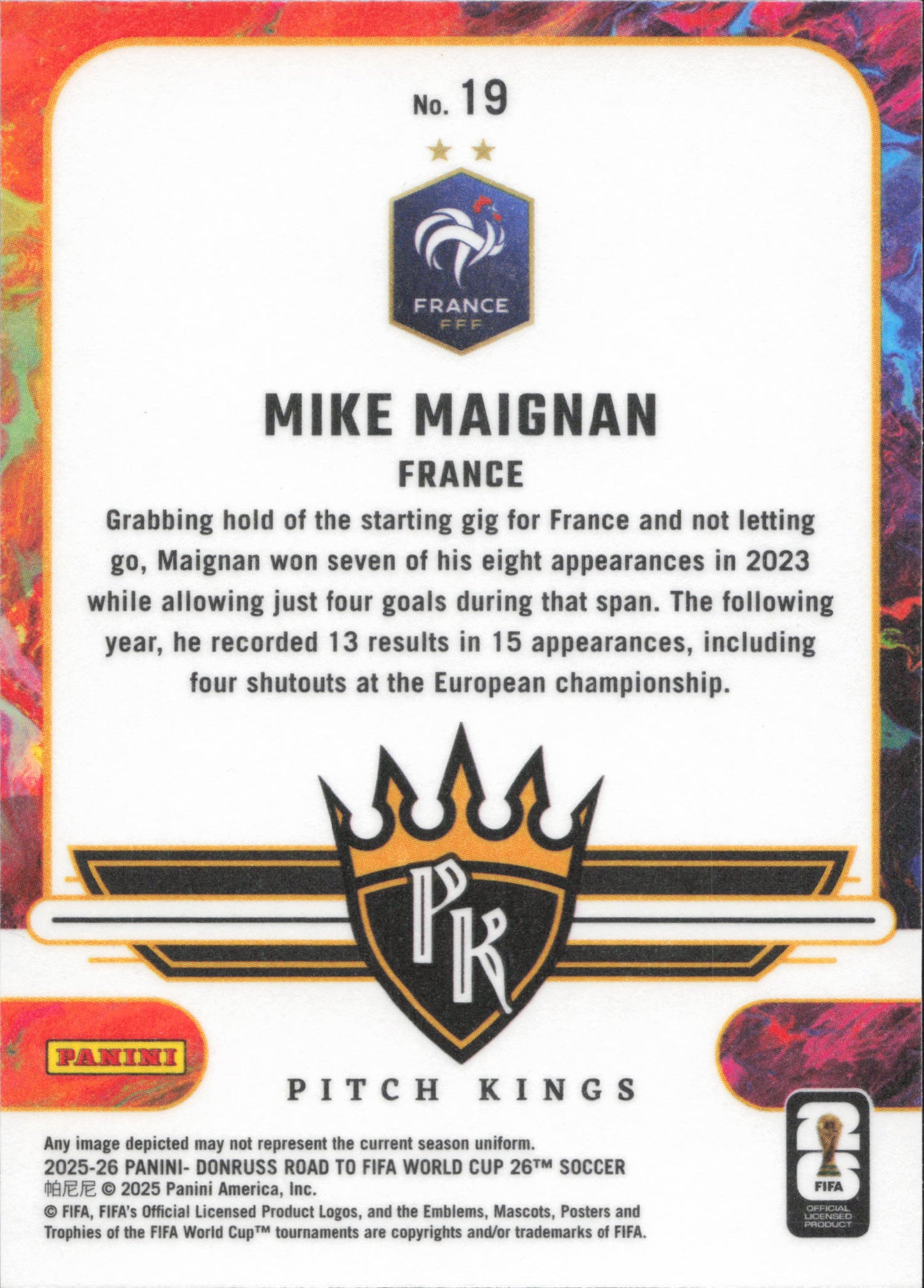 Mike Maignan Pitch Kings Red Parallel Panini Donruss World Cup