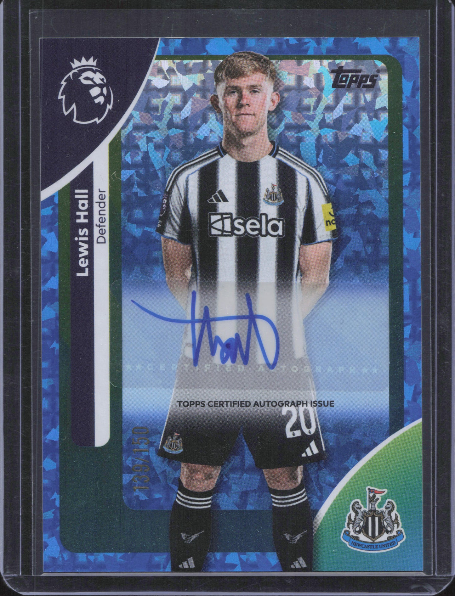 Lewis Hall Autograph Numbered /150 Topps Flagship EPL