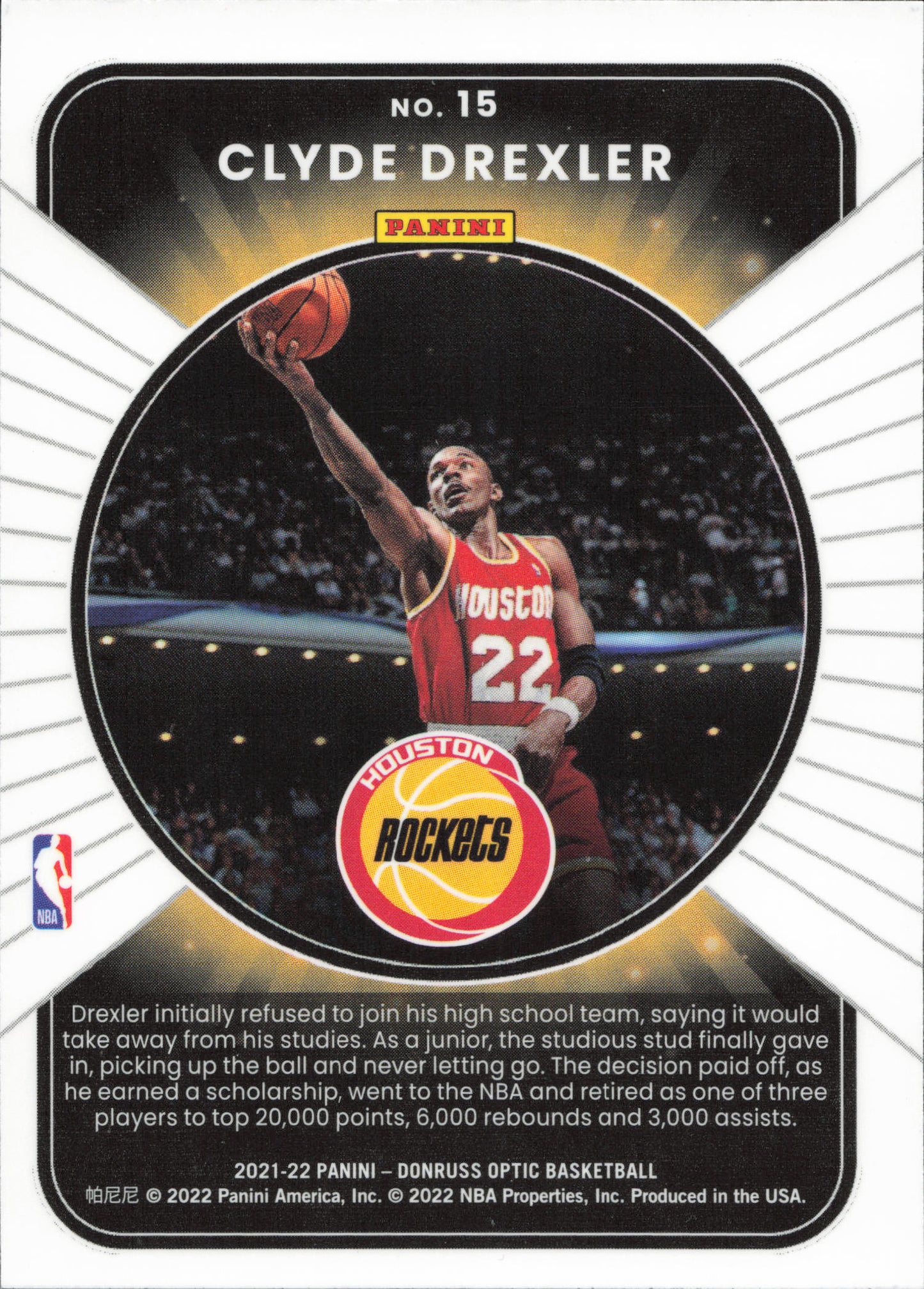 Clyde Drexler Winner Stays Panini Donruss Optic