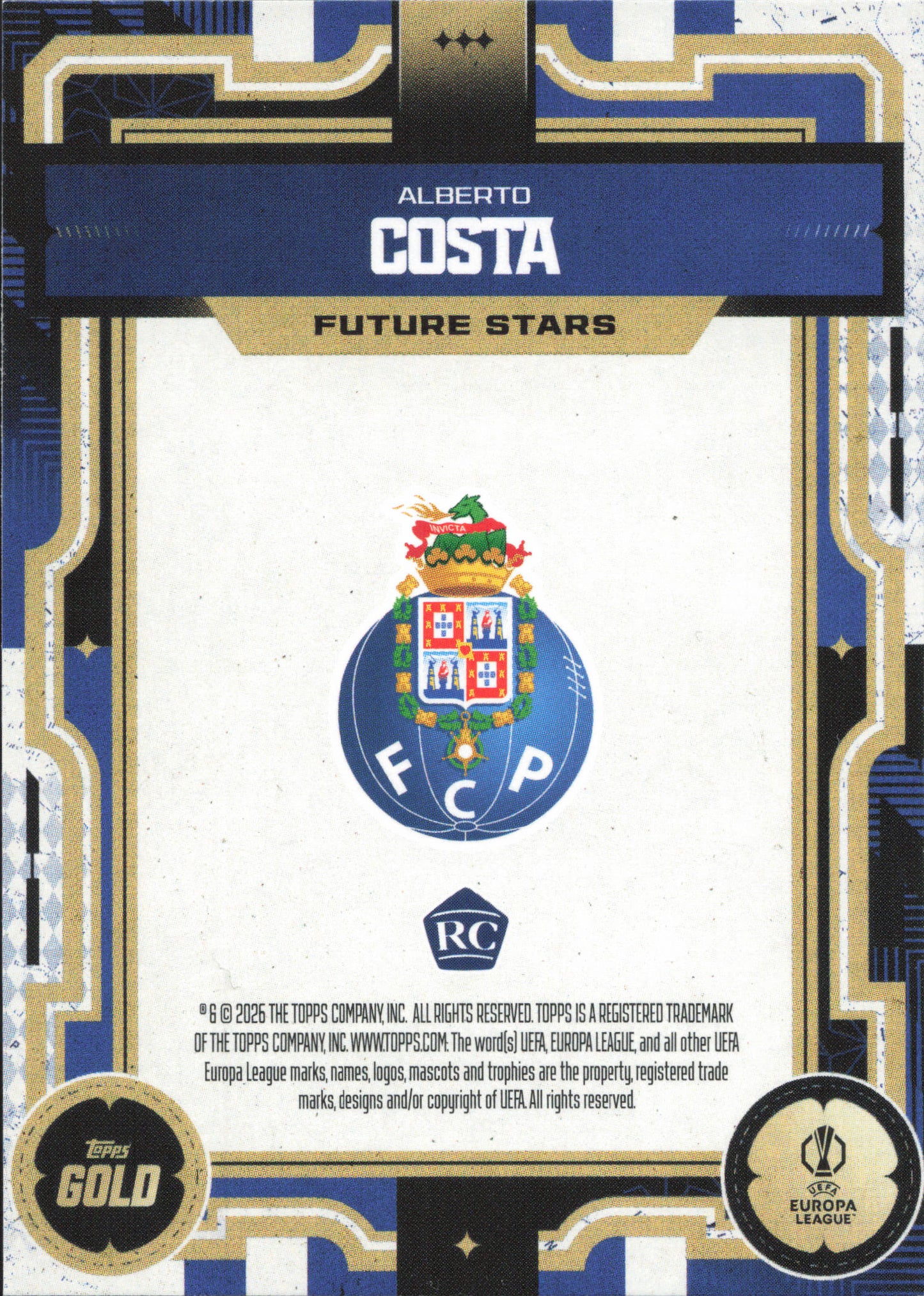 Alberto Costa Rookie Topps Gold