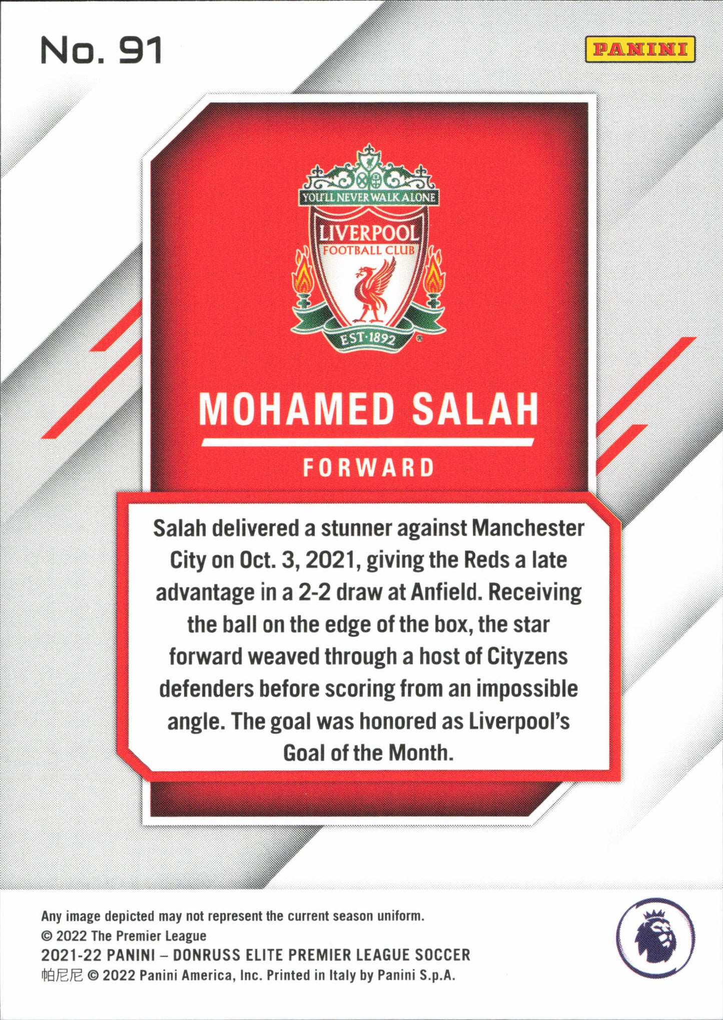 Mohamed Salah Panini Donruss Elite