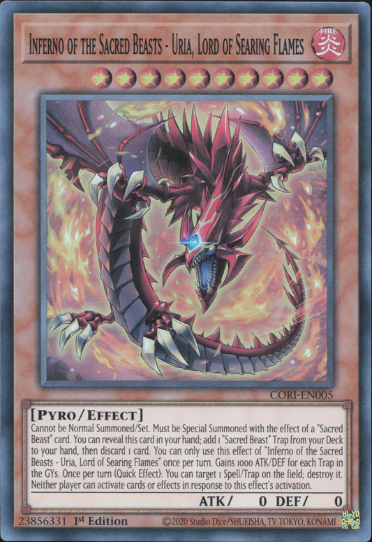 Inferno of the Sacred Beasts - Uria, Lord of Searing Flames (V.1 - Super Rare)
