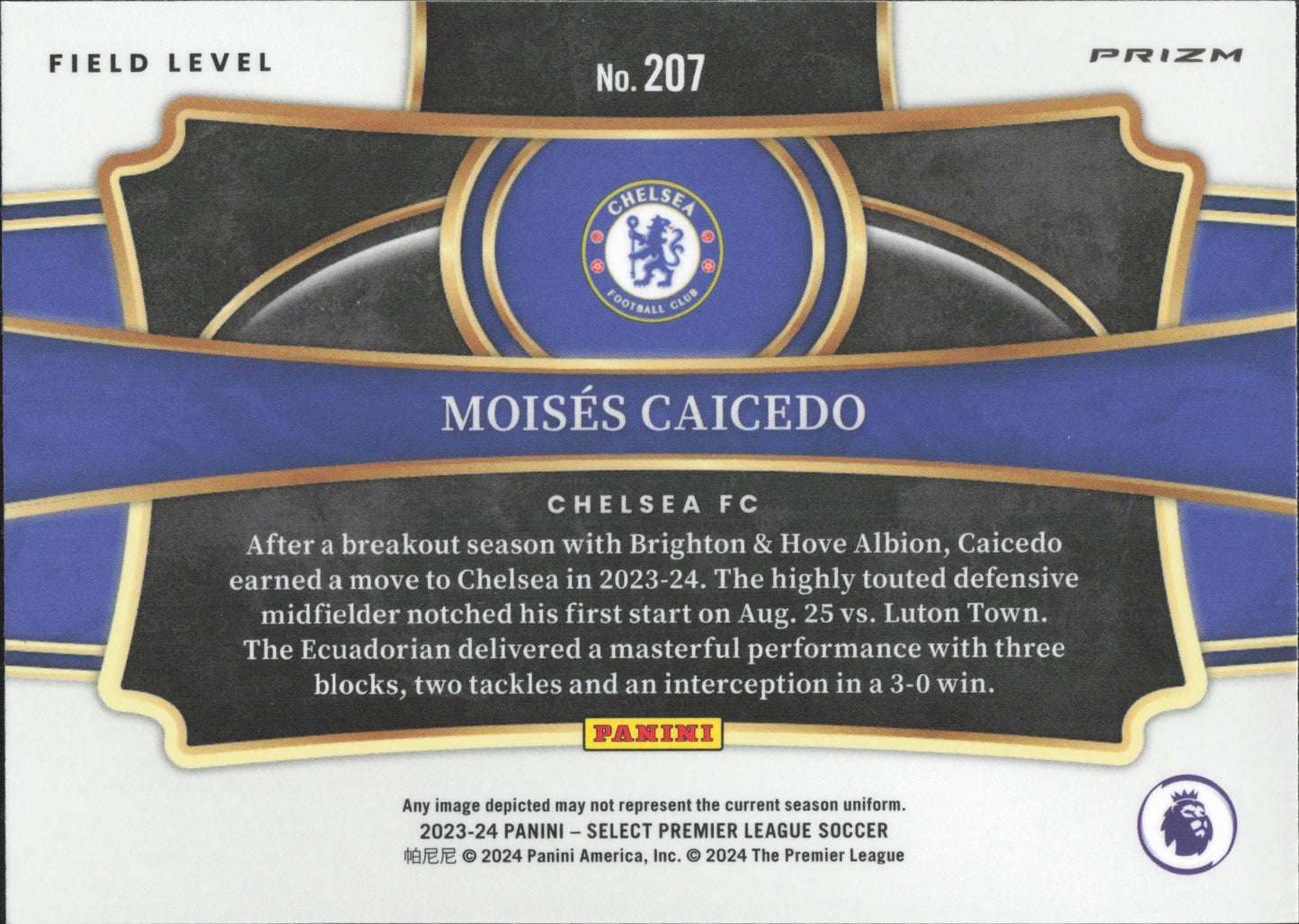 Moises Caicedo Red Cracked Ice Panini Select EPL