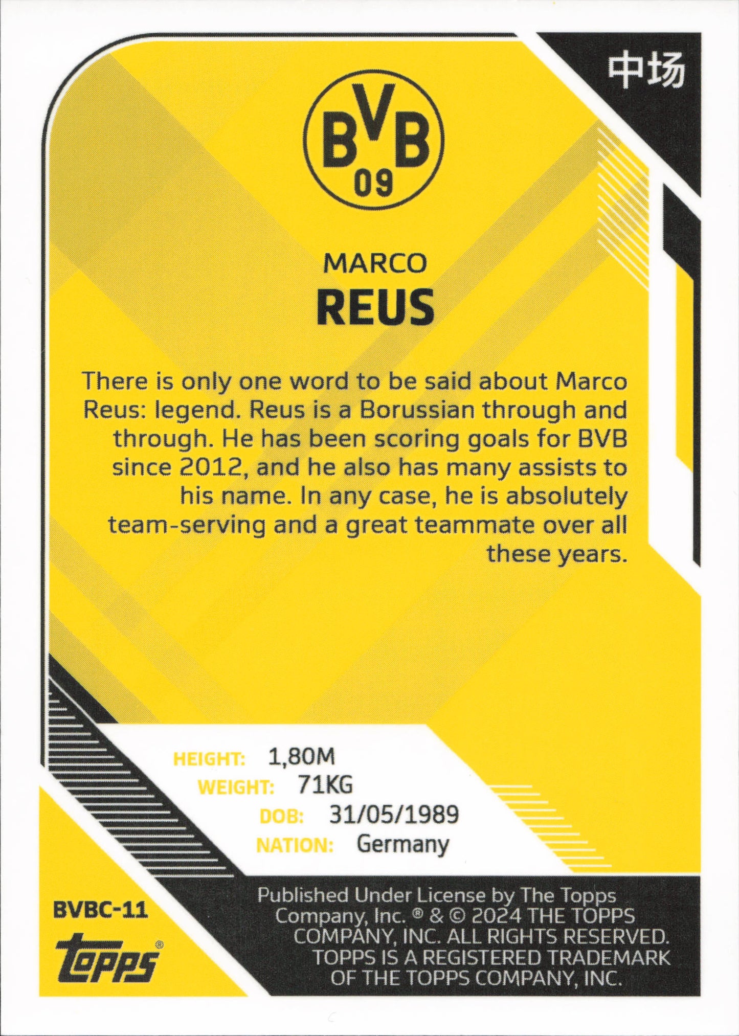 Marco Reus Topps BVB