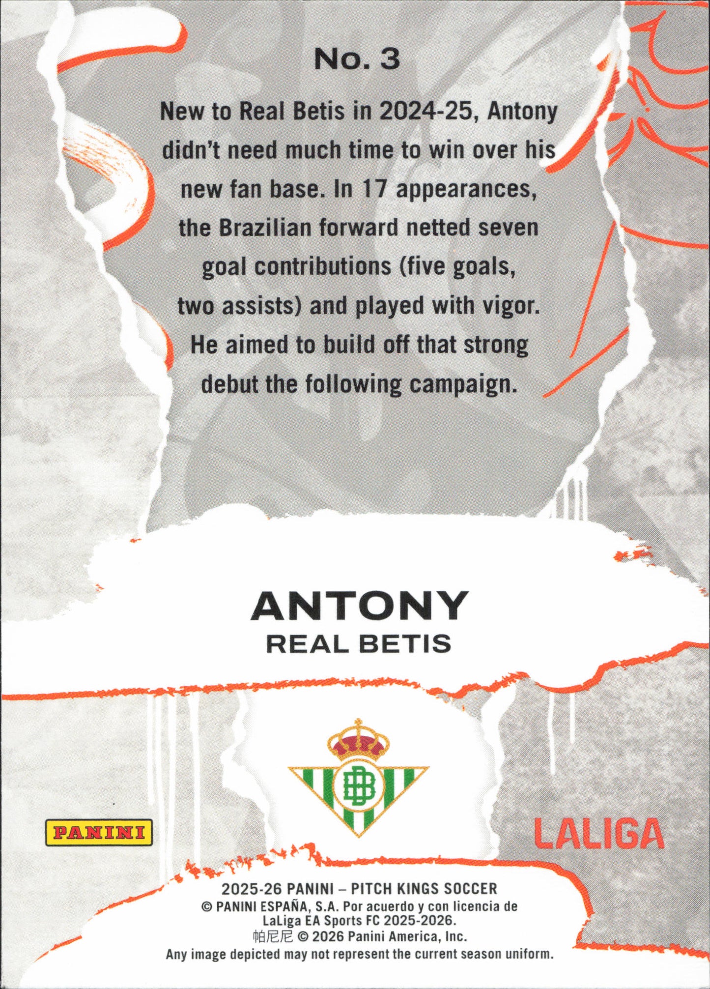 Antony Self Expression Panini Pitch Kings La Liga