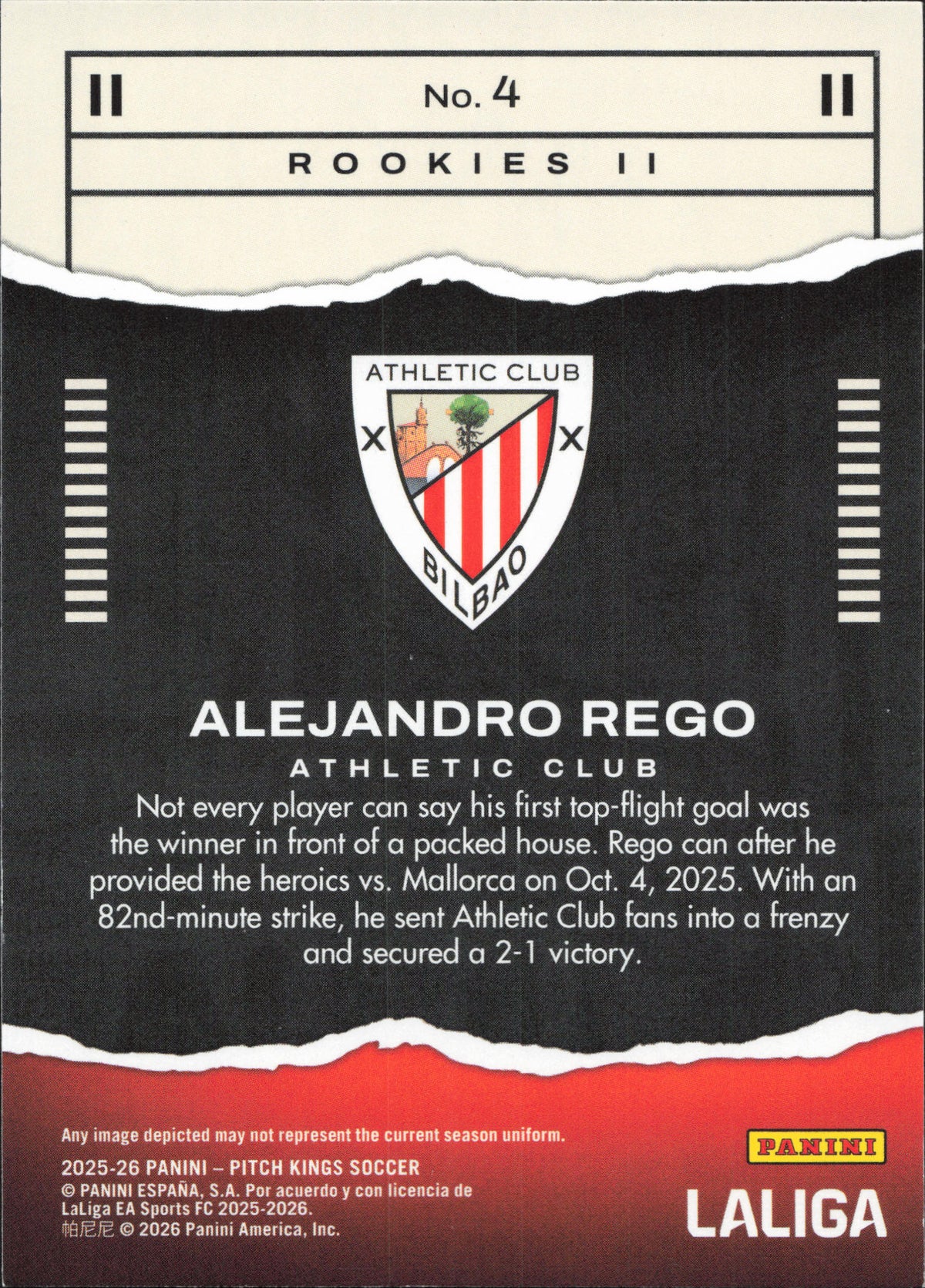 Alejandro Rego Rookie Panini Pitch Kings La Liga