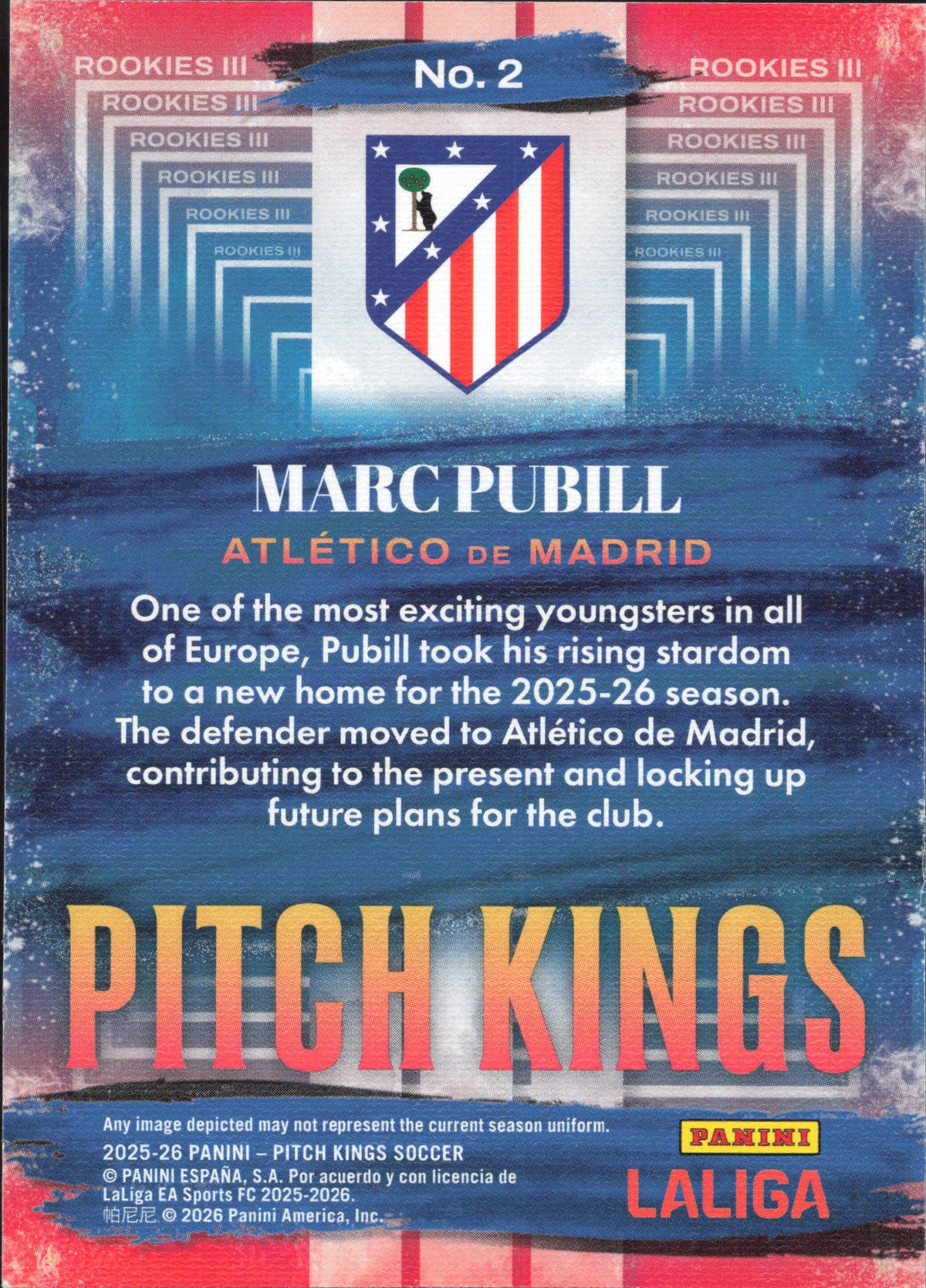 Marc Pubill Rookie Panini Pitch Kings La Liga