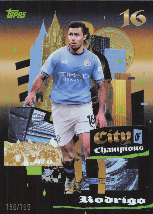 Rodrigo Numbered /199 Topps Team Set Manchester City