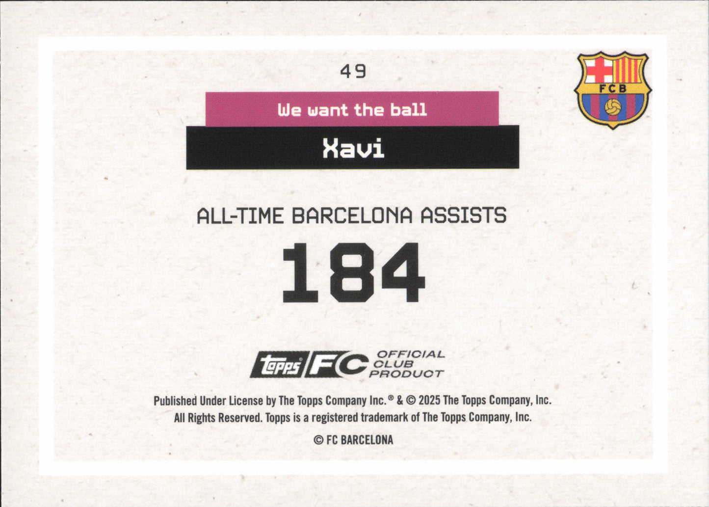 Xavi Disco Parallel Topps Team Set Barcelona