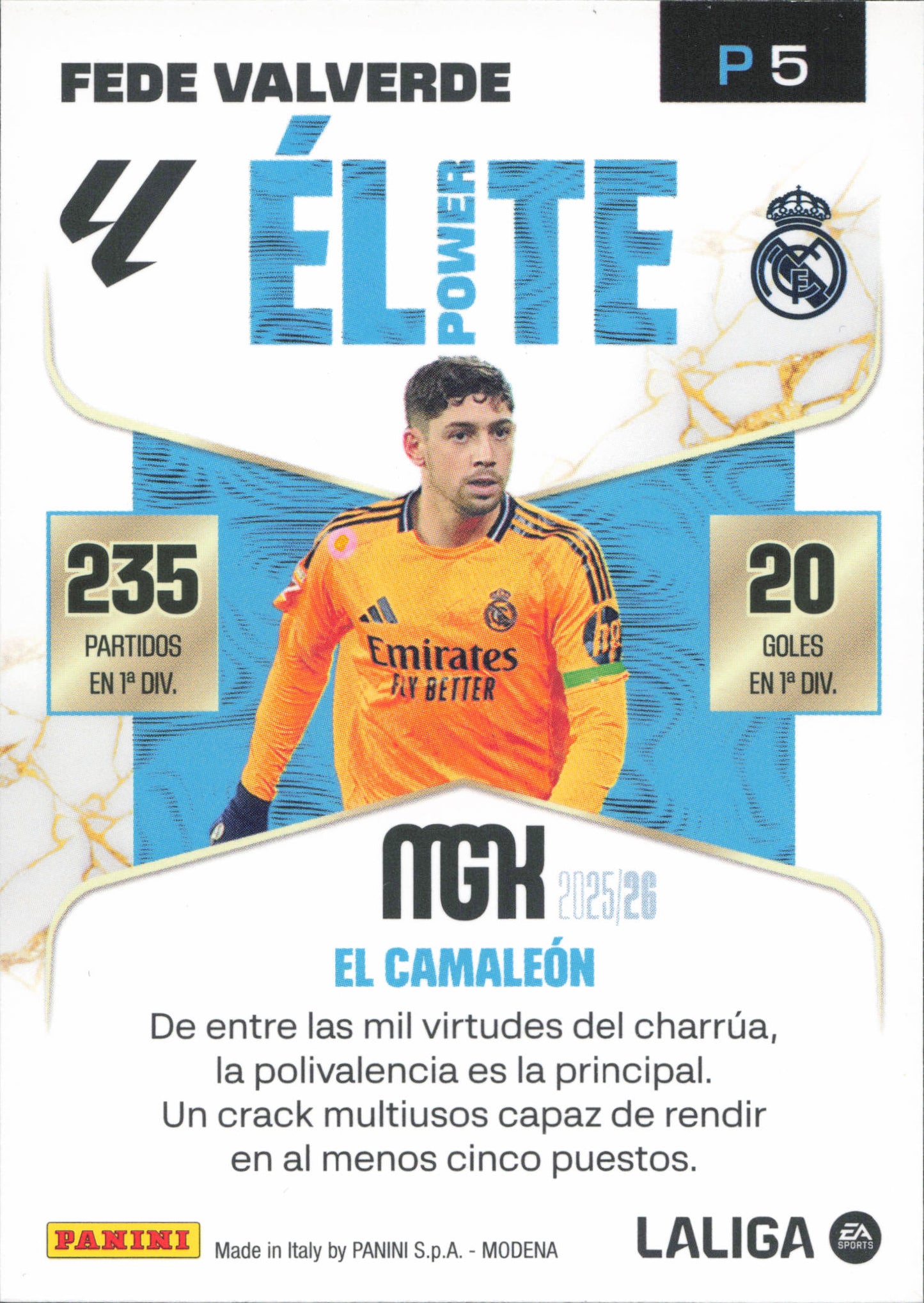 Federico Valverde Elite Power Panini MGK La Liga
