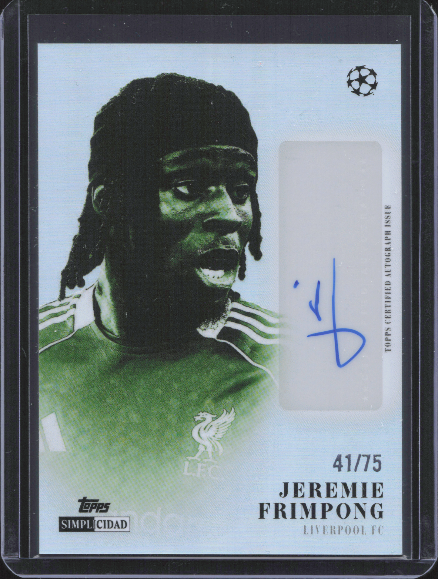 Jeremie Frimpong Autograph Numbered /75 Topps Simplicidad