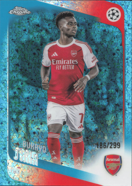Bukayo Saka Numbered /299 Topps Chrome UCC