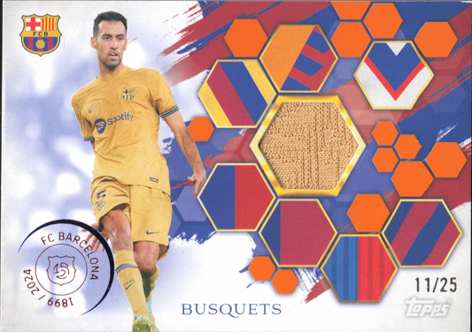 Sergio Busquets Match-Worn Patch Numbered /25 Topps 125th Anniversary Barcelona