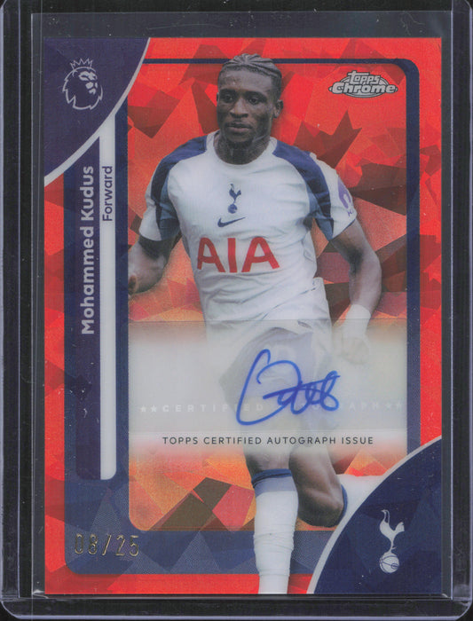 Mohammed Kudus Autograph Numbered /25 Topps Chrome EPL