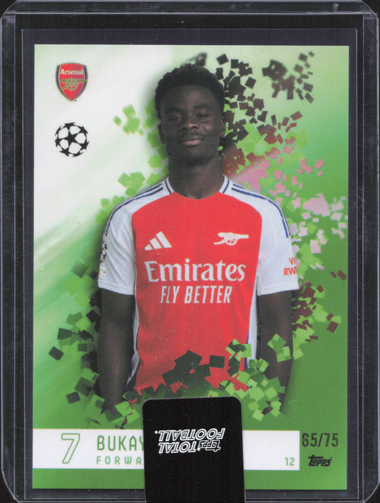 Bukayo Saka Numbered /75 Topps Total Football