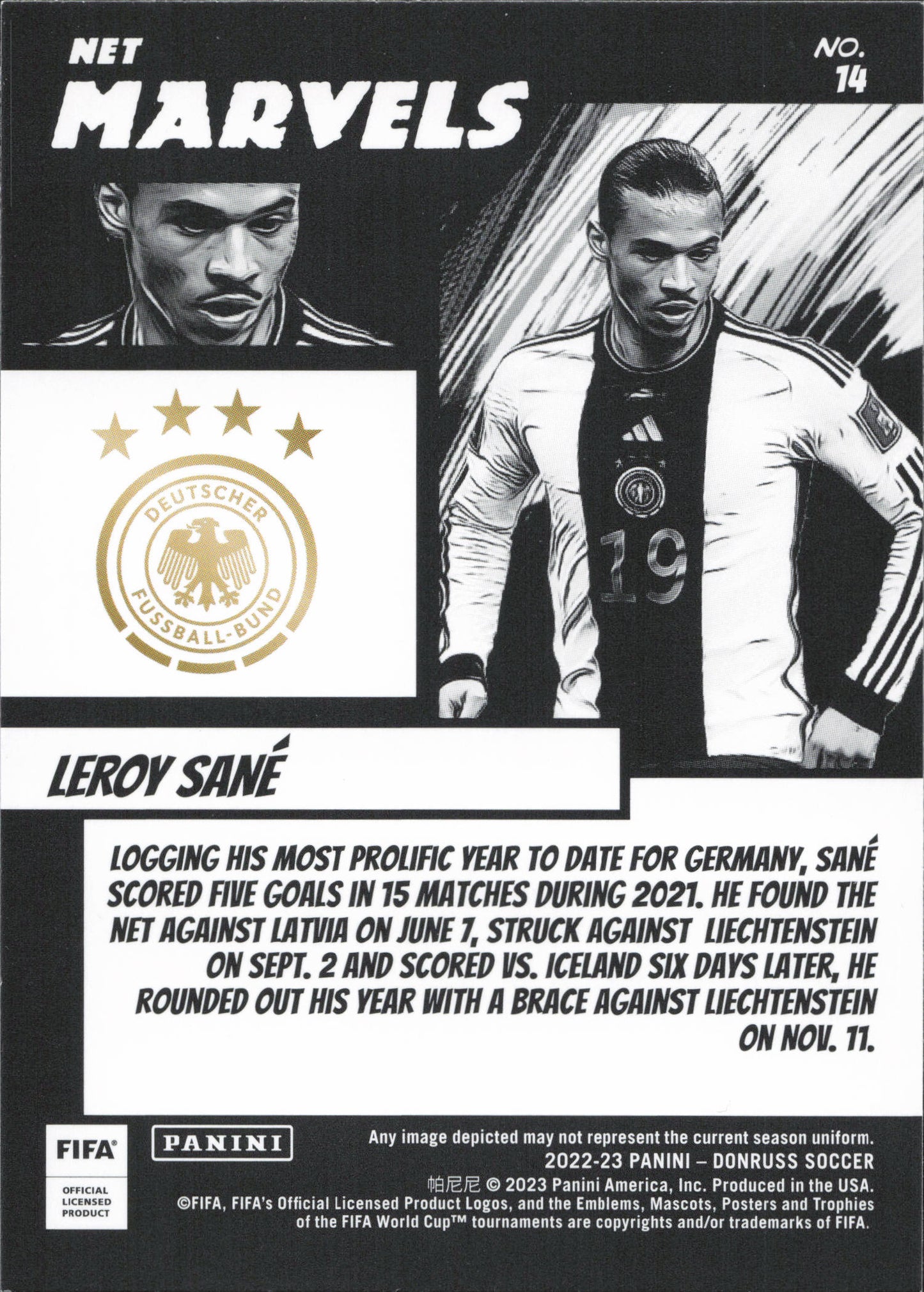 Leroy Sane Net Marvels Panini Donruss