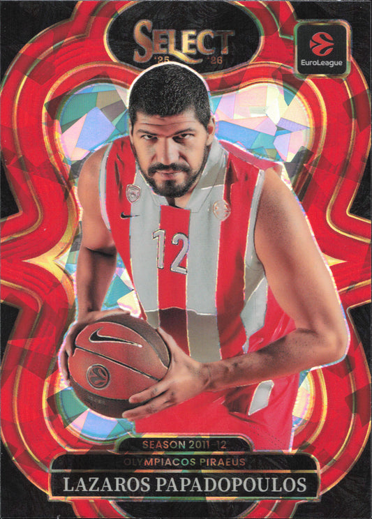 Lazaros Papadopolus Red Cracked Ice Panini Select EuroLeague