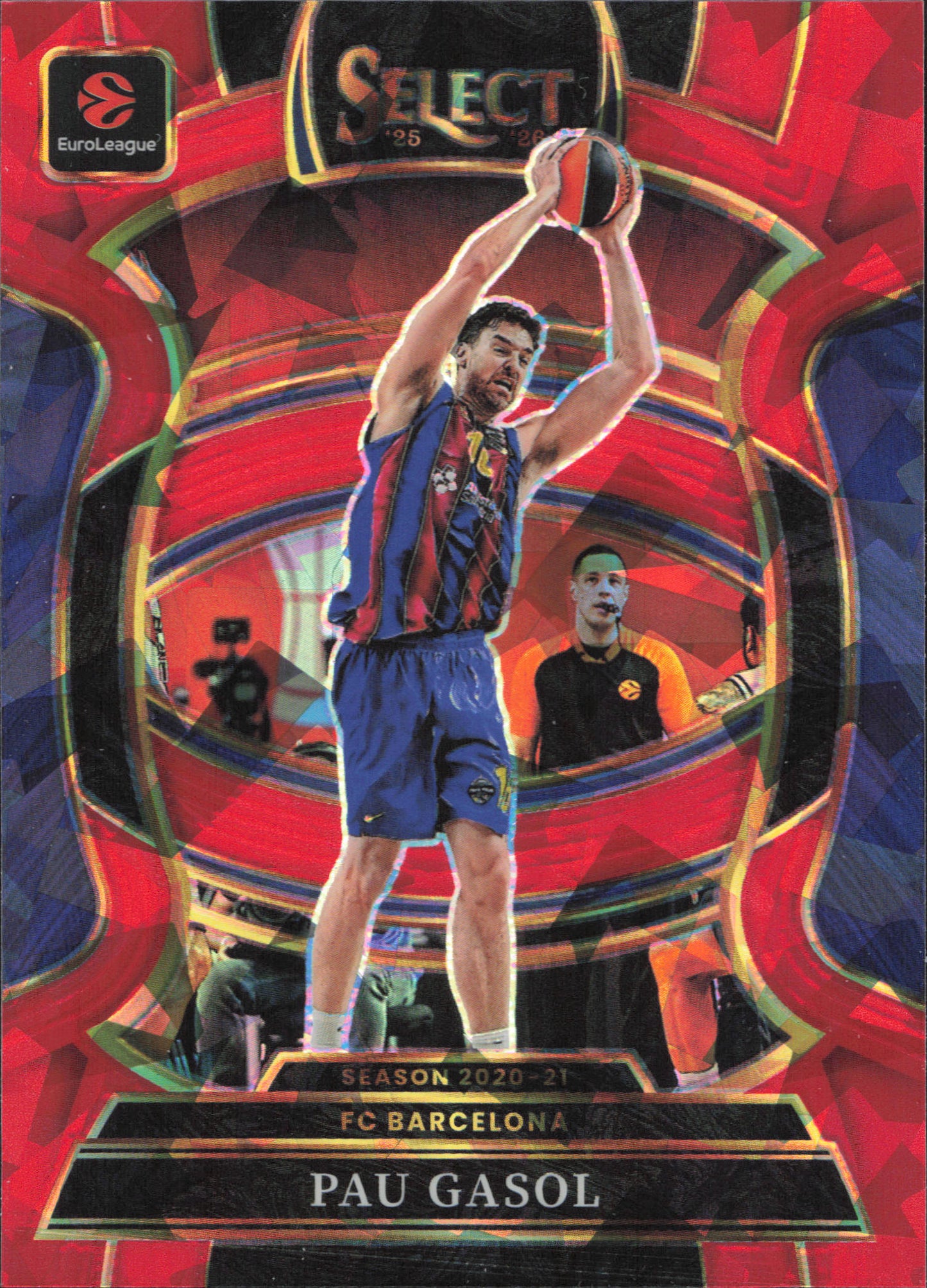 Pau Gasol Red Cracked Ice Panini Select EuroLeague