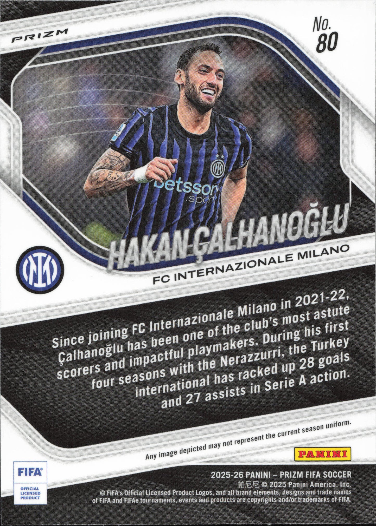 Hakan Calhanoglu Panini Prizm FIFA
