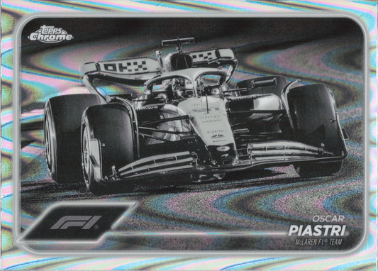 Oscar Piastri Formula 1 2024 Black and White Raywave Topps Chrome