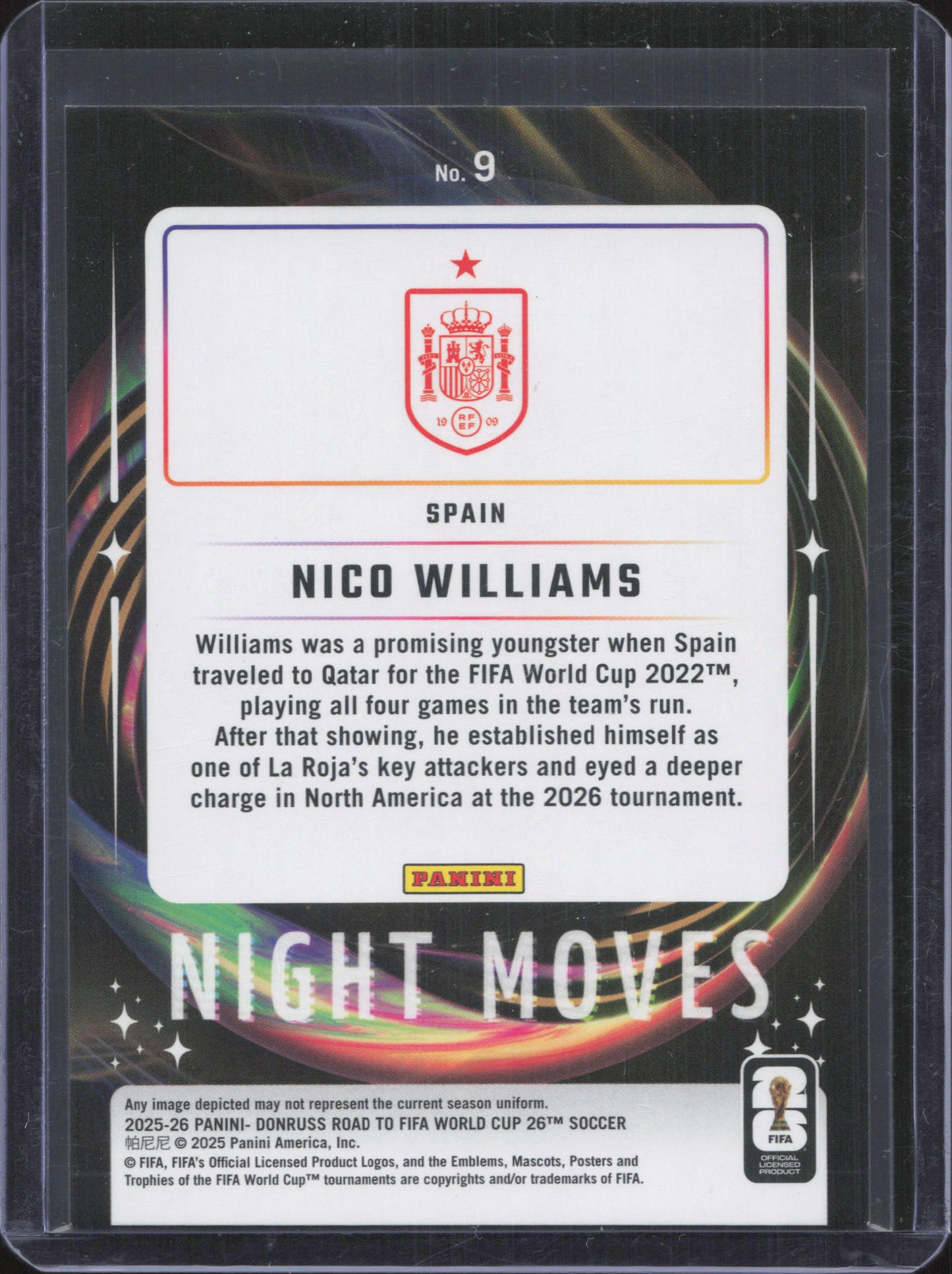 Nico Williams Night Moves CASE HIT SSP Panini Donruss World Cup
