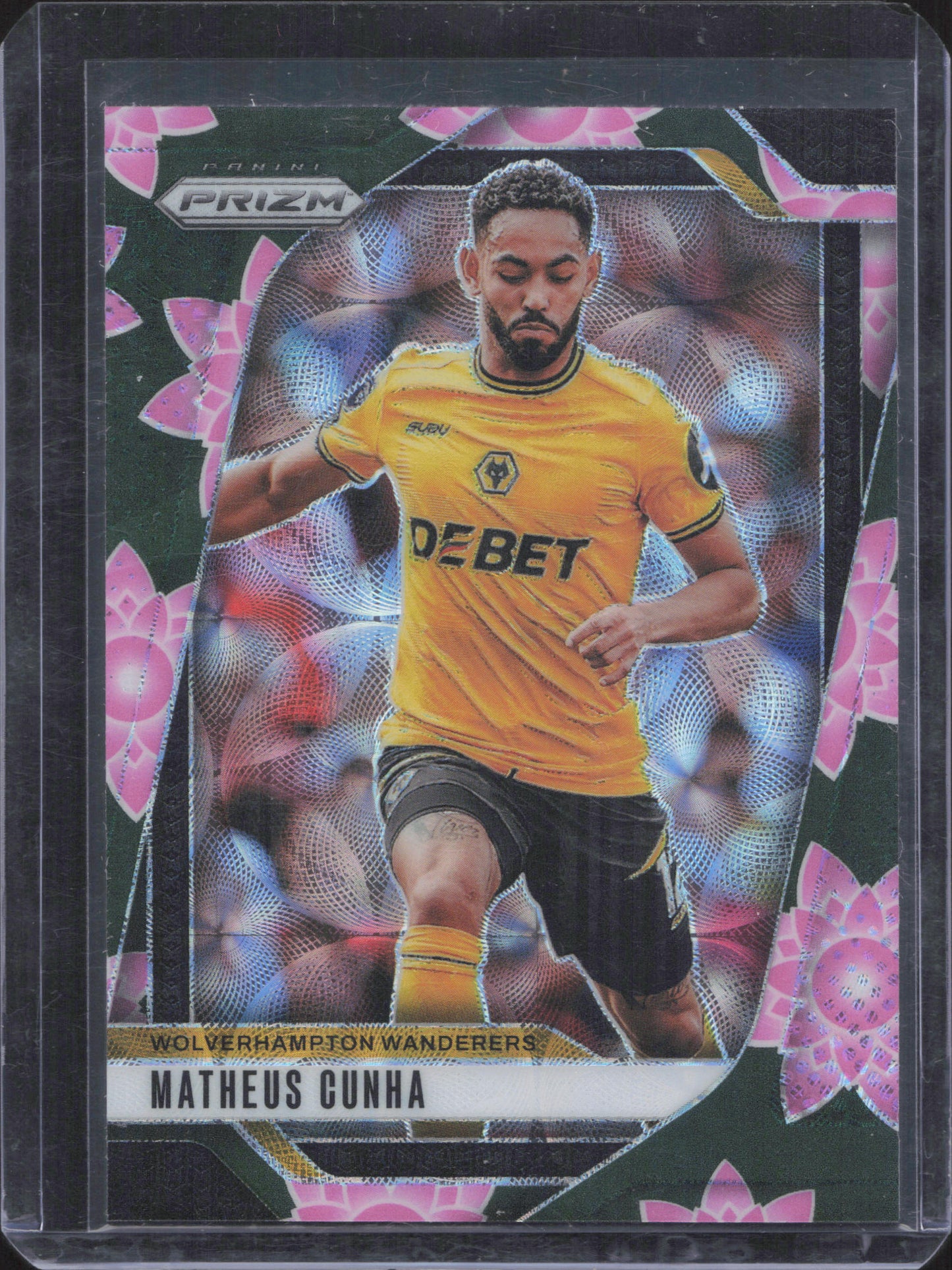 Matheus Cunha Lotus Flower Prizm Numbered /18 CASE HIT SSP Panini Prizm EPL