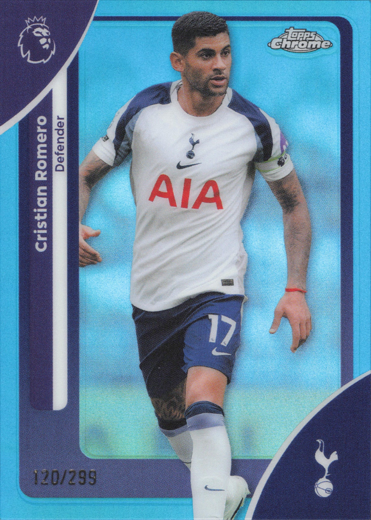 Cristian Romero Numbered /299 Topps Chrome EPL