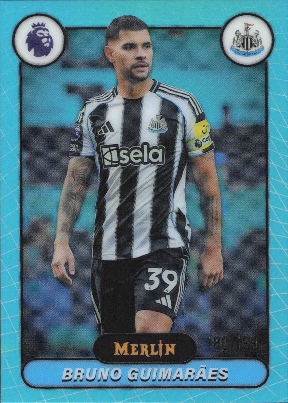 Bruno Guimaraes Numbered /199 Topps Merlin EPL