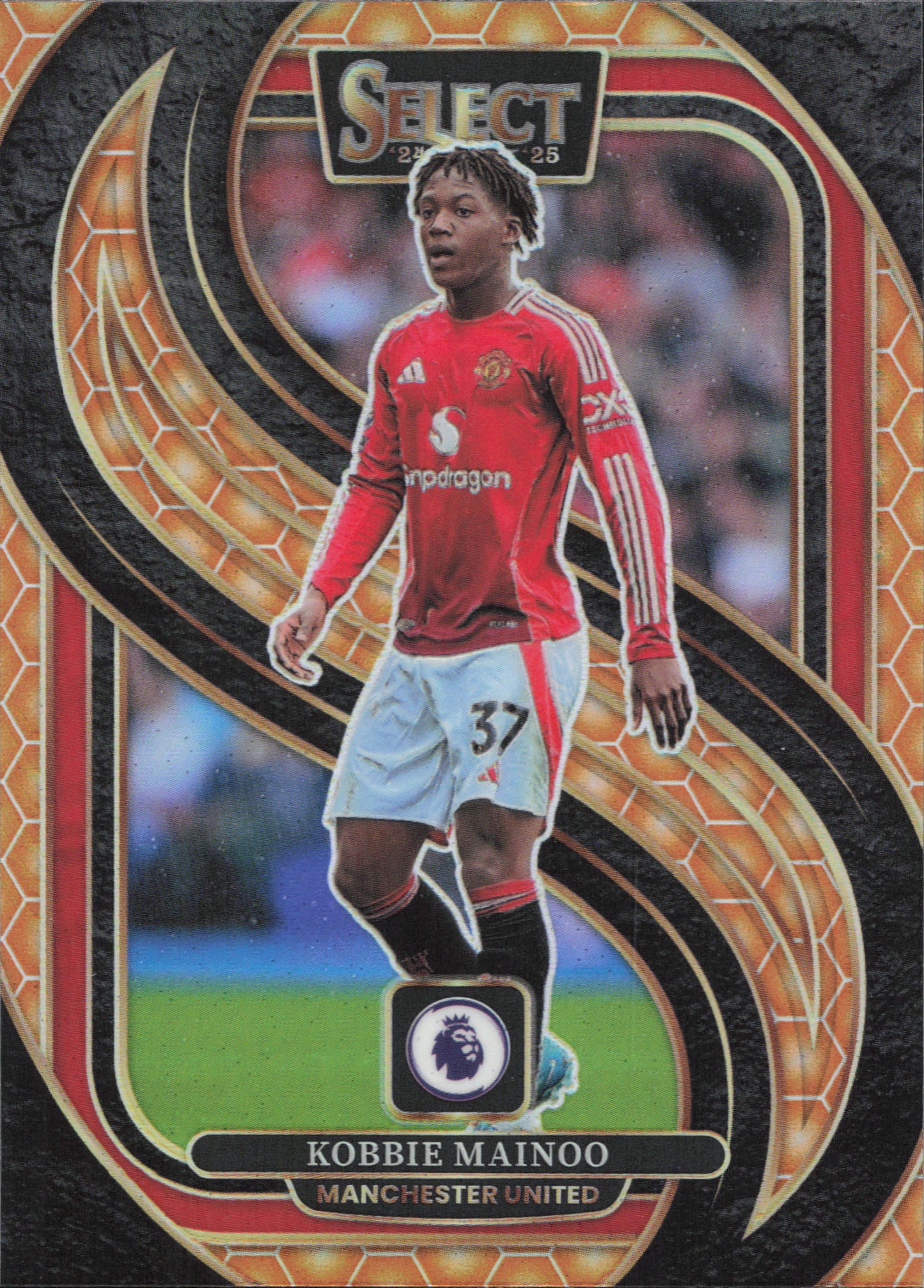 Kobbie Mainoo Orange Snakeskin Panini Select EPL