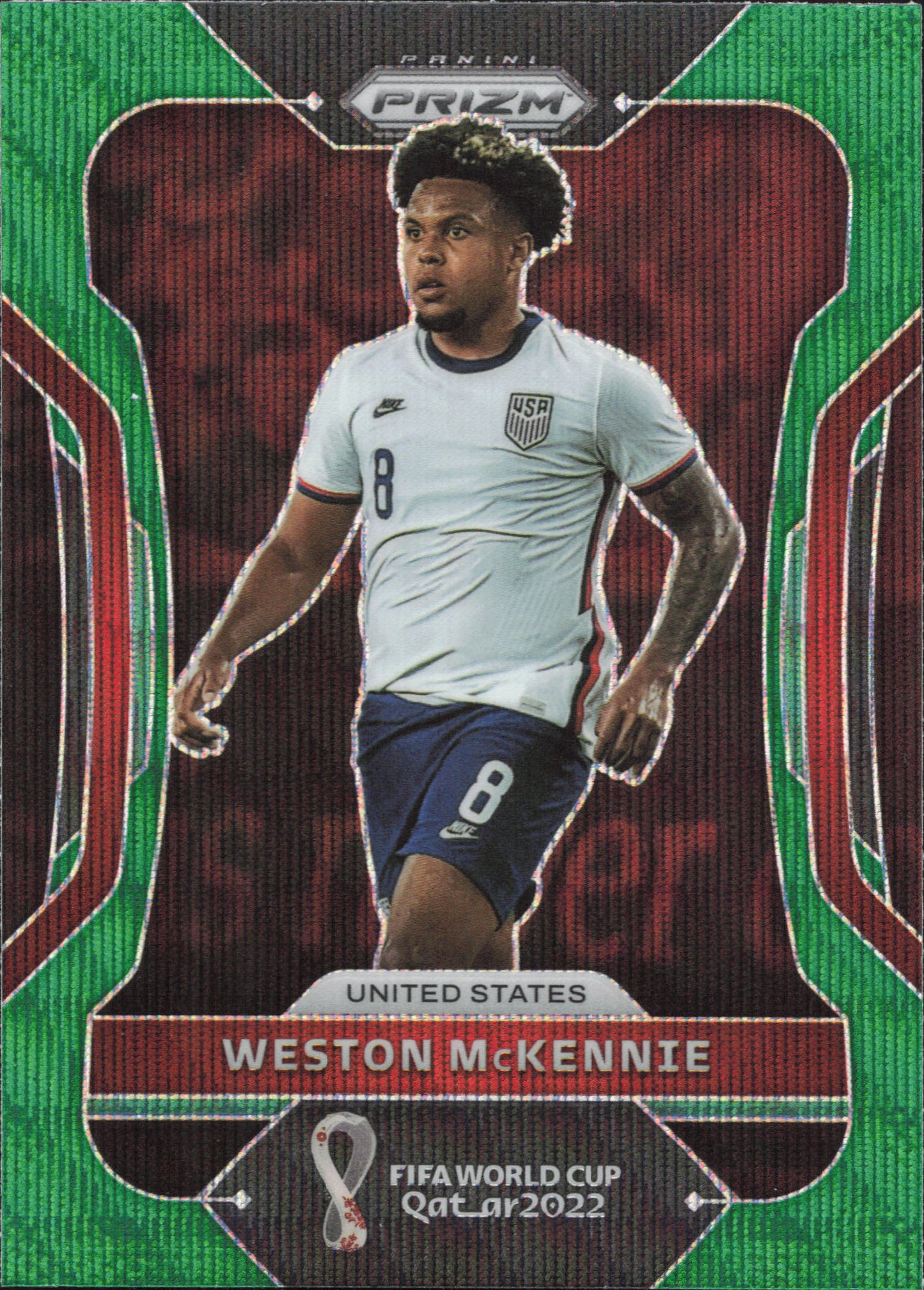 Weston McKennie Green Wave Parallel Panini Prizm World Cup Qatar