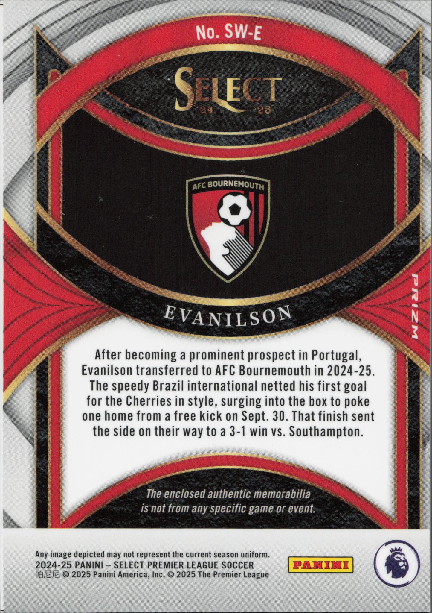 Evanilson Patch Panini Select EPL