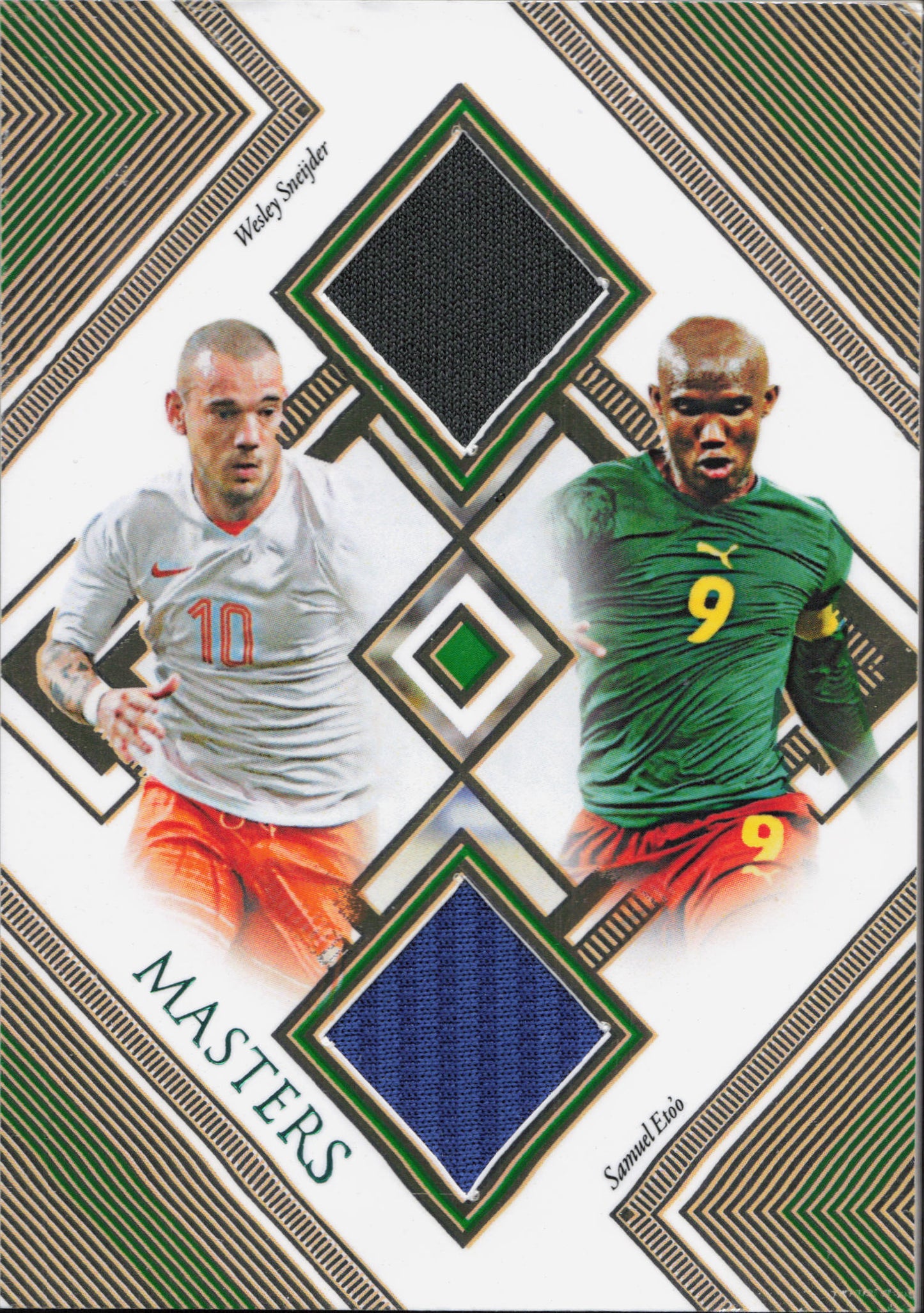 Wesley Sneijder / Samuel Eto'o Double Match-Worn Patch Numbered /15 Futera
