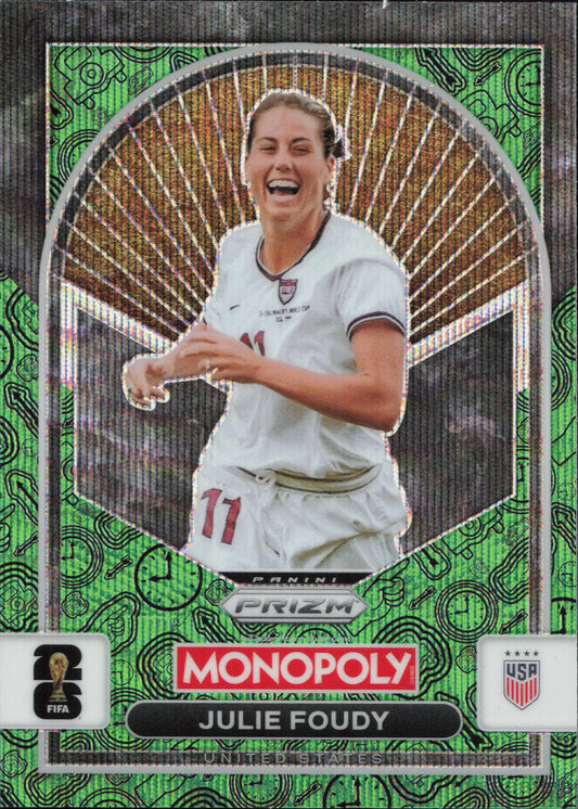 Julie Foudy Green Wave Panini Prizm Monopoly World Cup