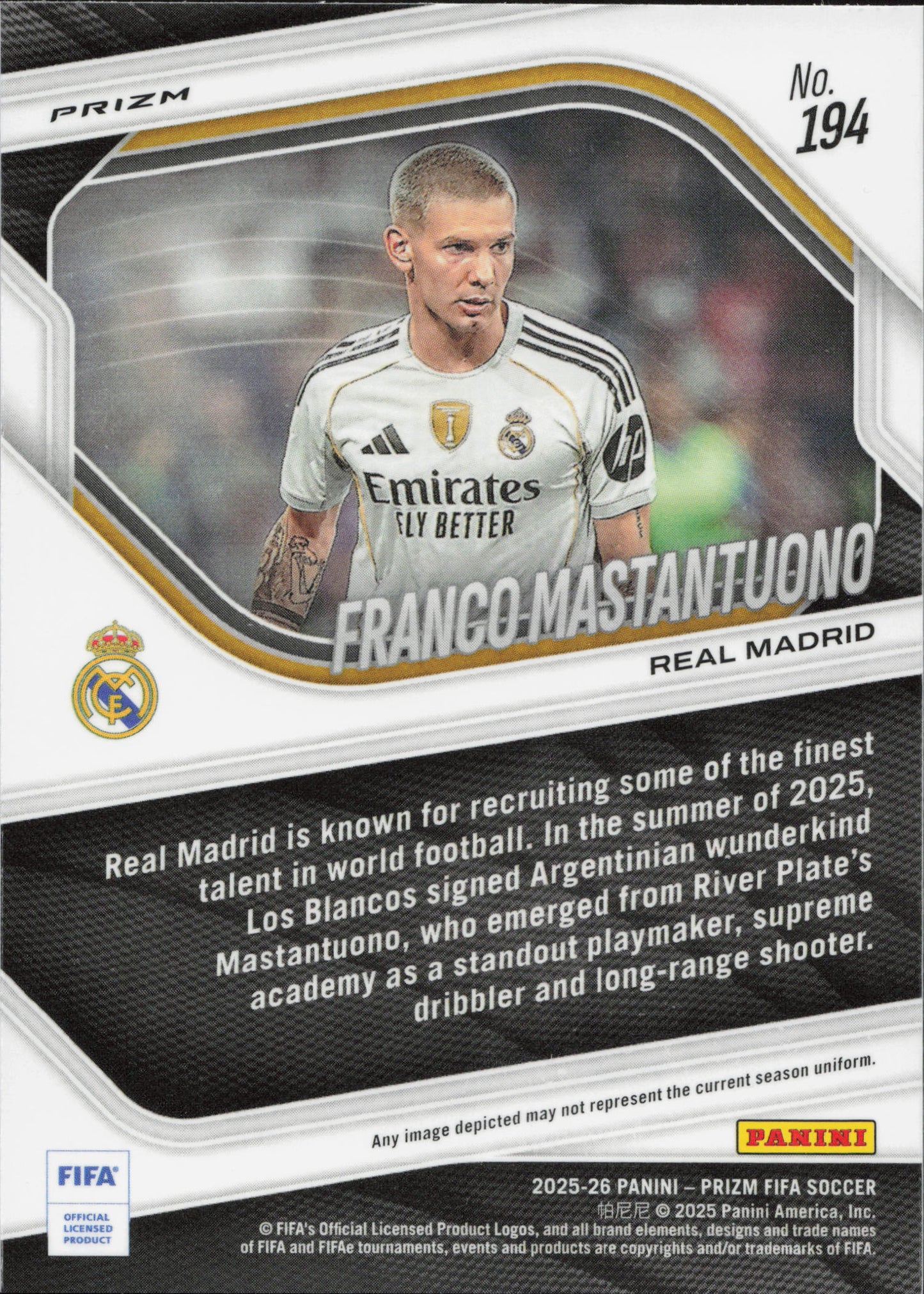 Franco Mastantuono Pink Mosaic Panini Prizm FIFA