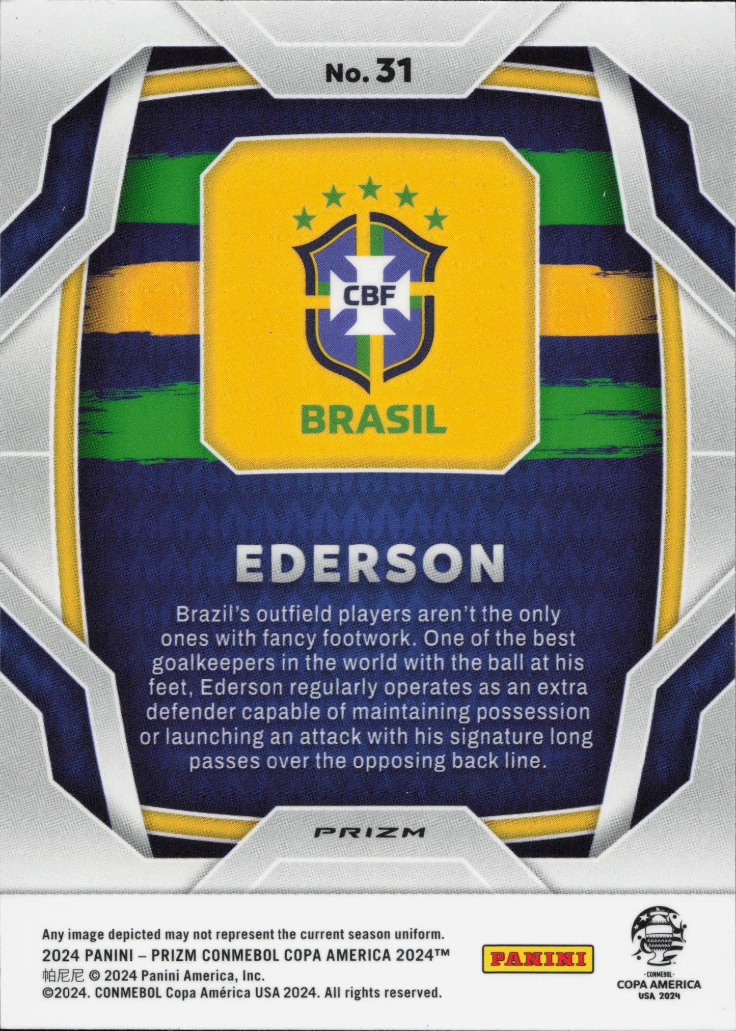 Ederson Pulsar Panini Prizm Copa America
