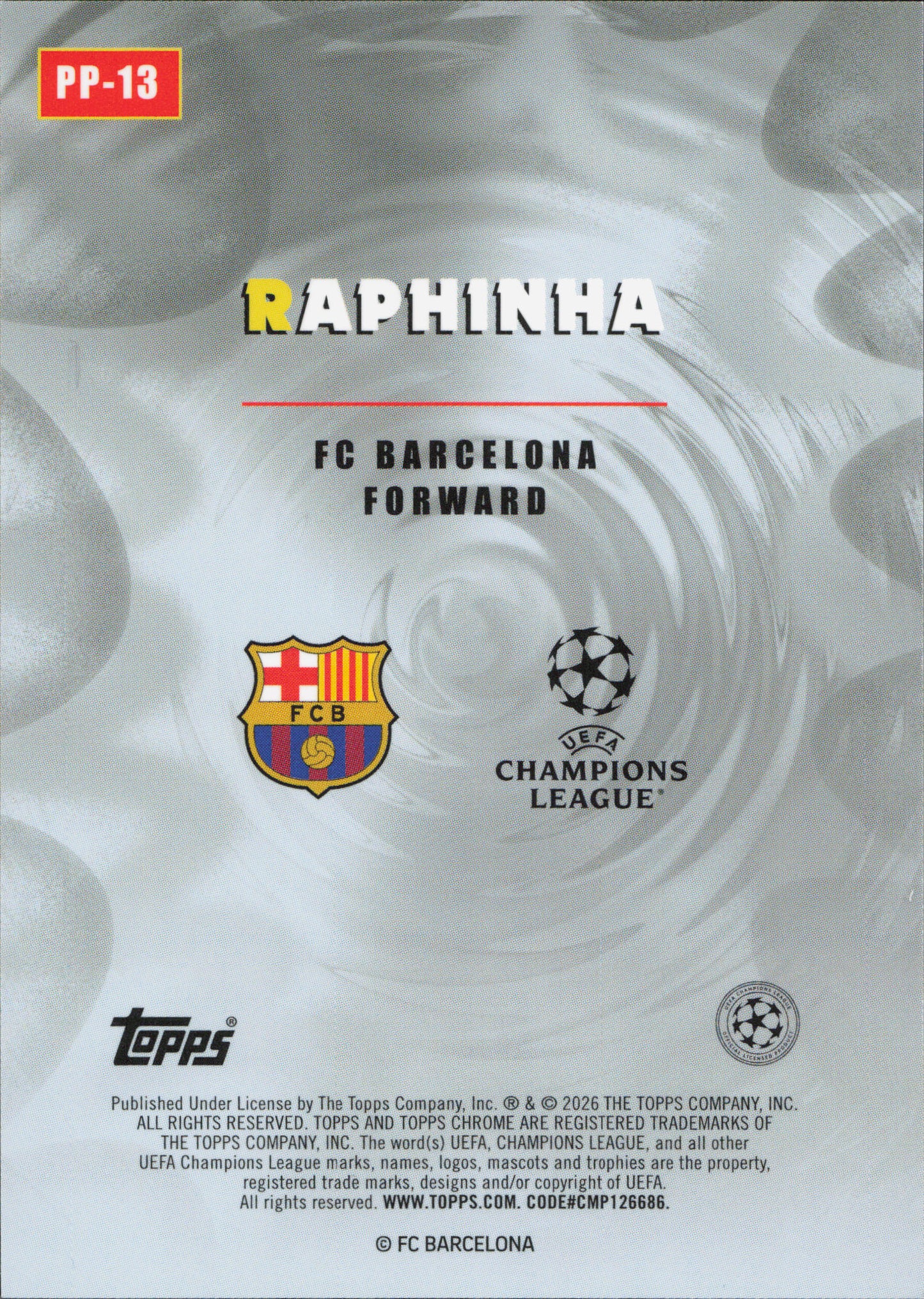 Raphinha Power Players Topps Chrome UCC