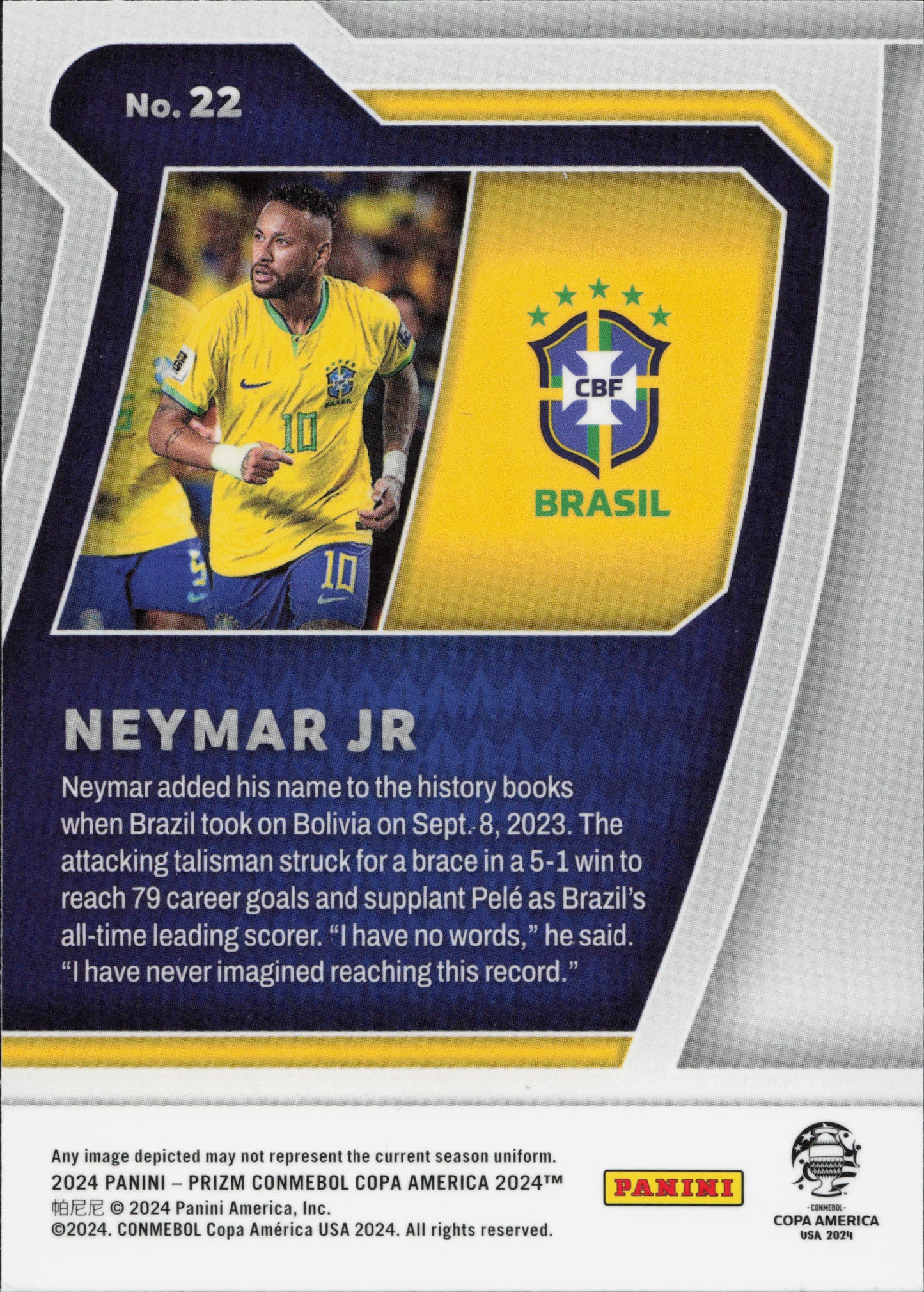 Neymar Jr. Scorers Club Panini Prizm Copa America