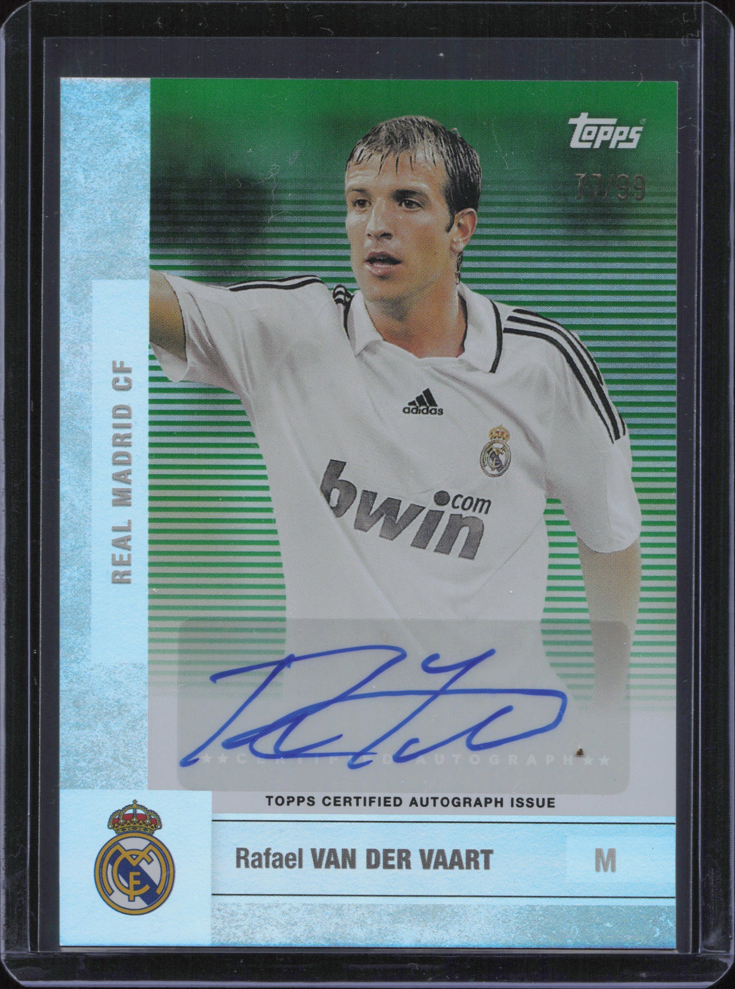 Rafael Van Der Vaart Autograph Numbered /99 Topps Real Madrid Team Set