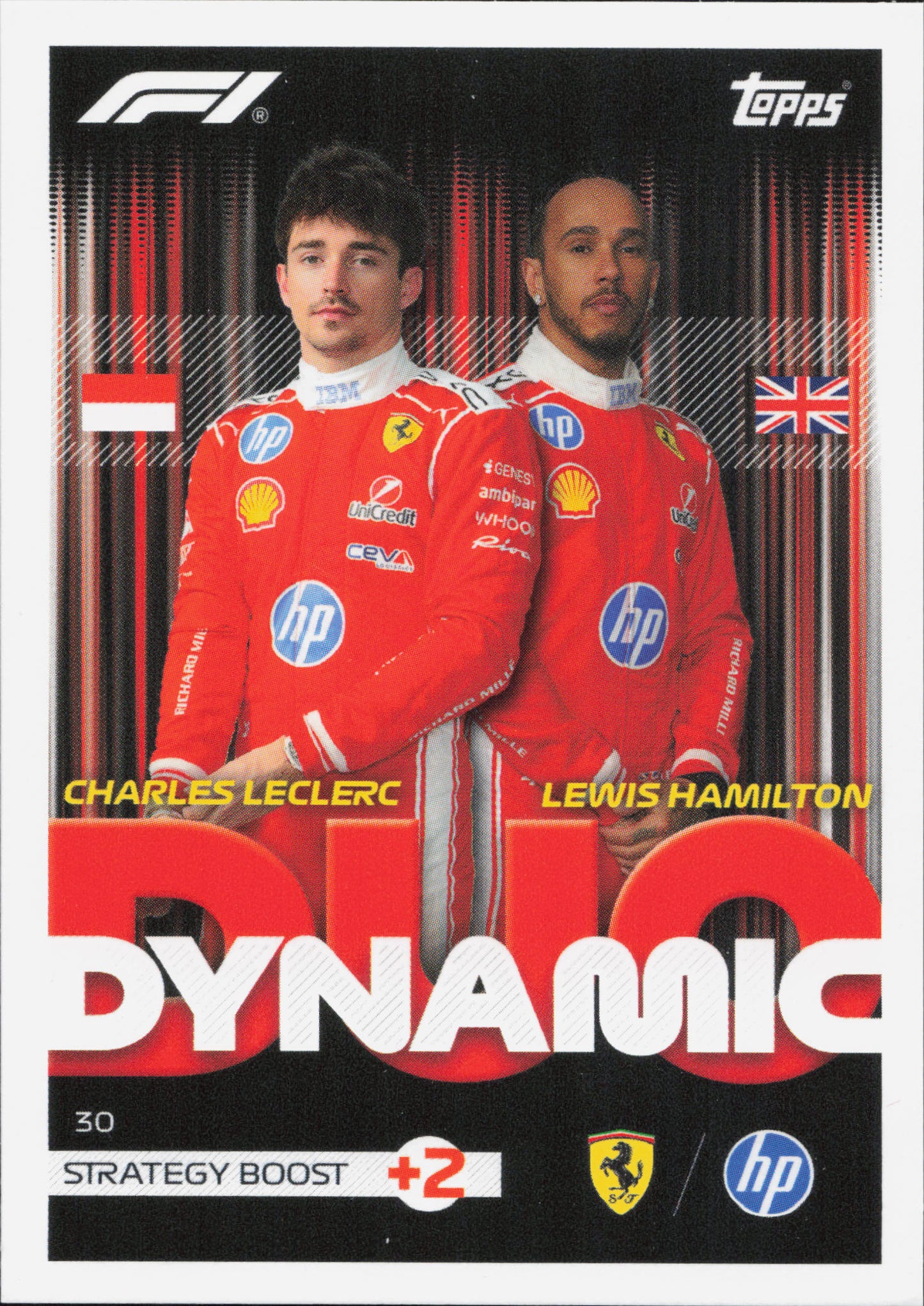 Charles Leclerc / Lewis Hamilton Dynamic Duo #30 Topps Turbo Attax
