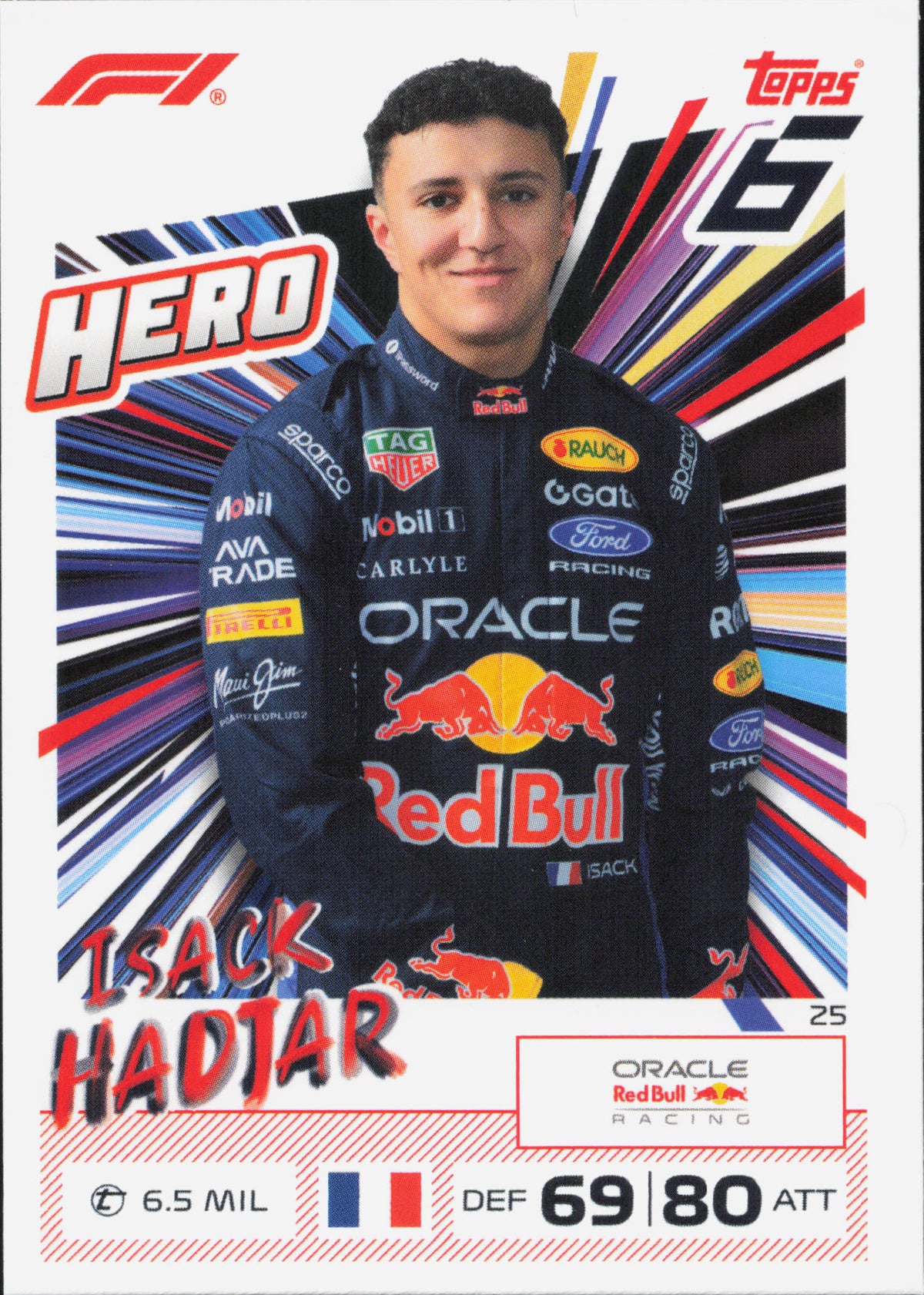 Isack Hadjar Hero #25 Topps Turbo Attax