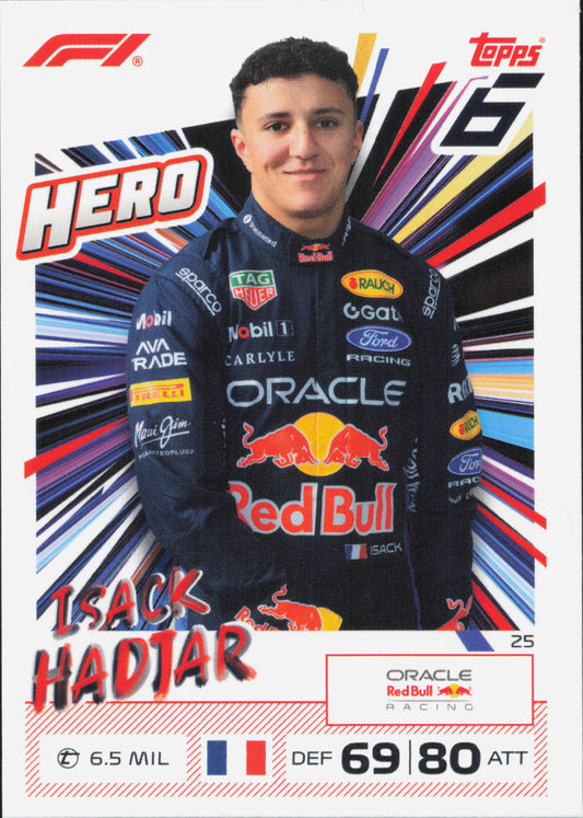 Isack Hadjar Hero #25 Topps Turbo Attax