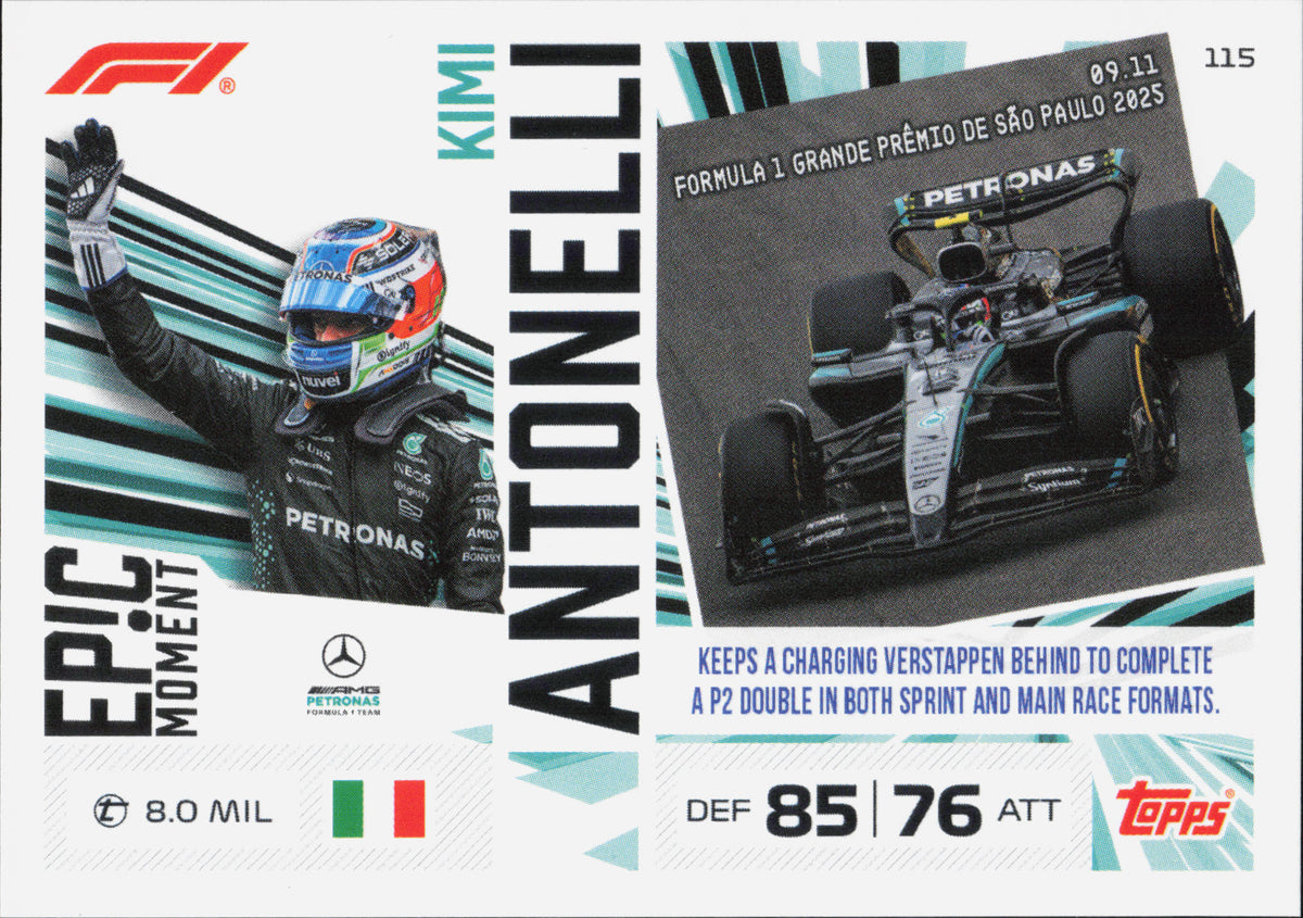 Kimi Antonelli Epic Moments #115 Topps Turbo Attax