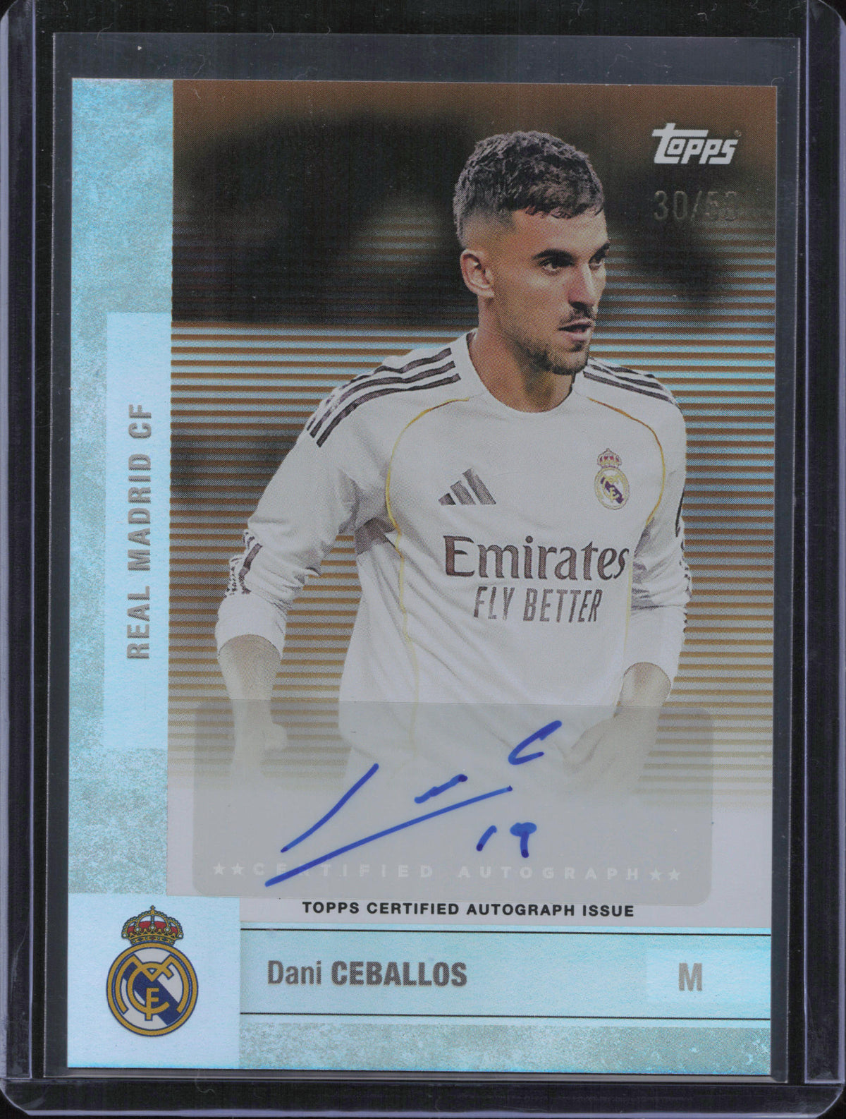 Dani Ceballos Autograph Numbered /50 Topps Team Set Real Madrid